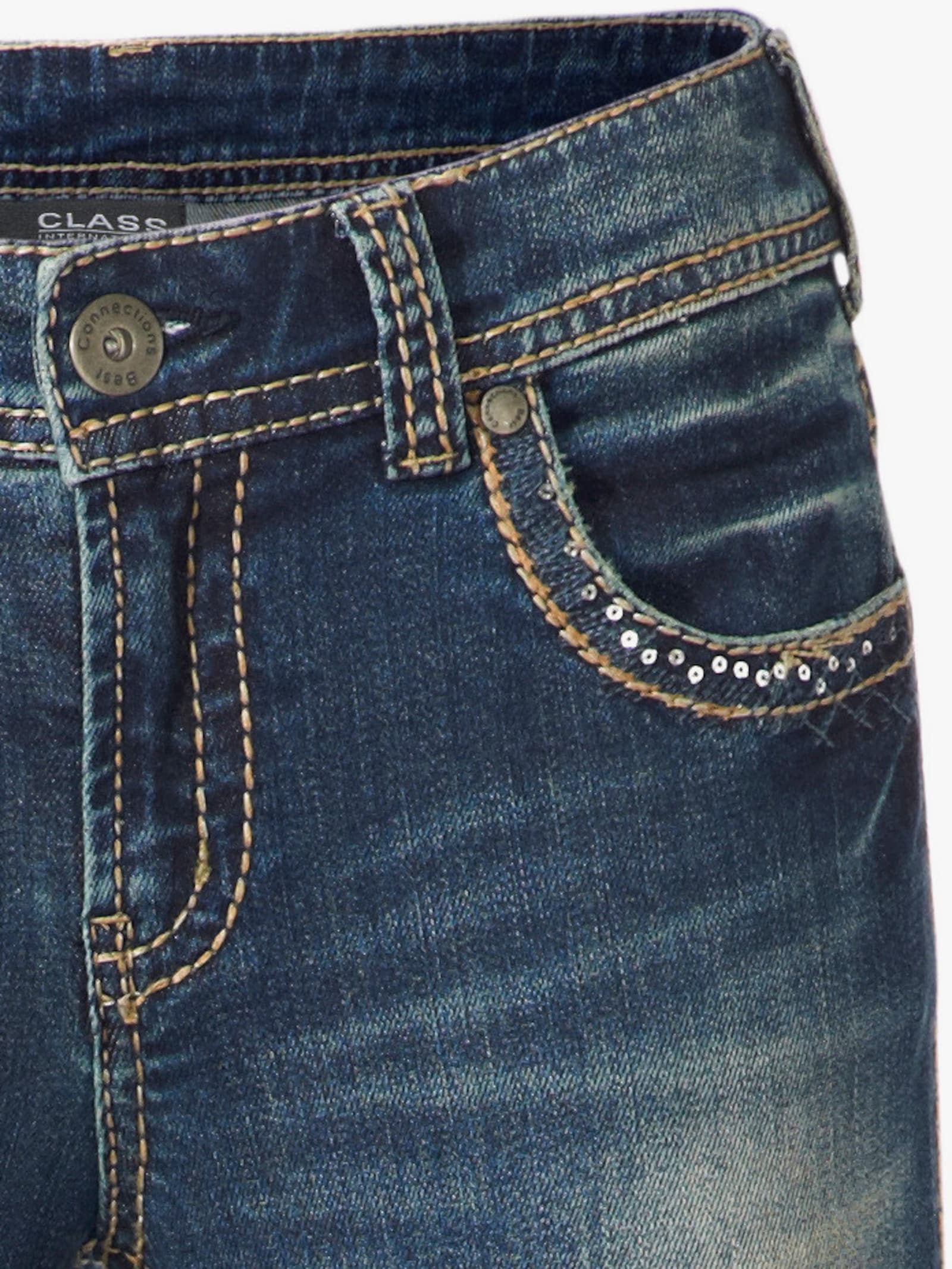 heine Skinny jeans met borduursel - blue stone