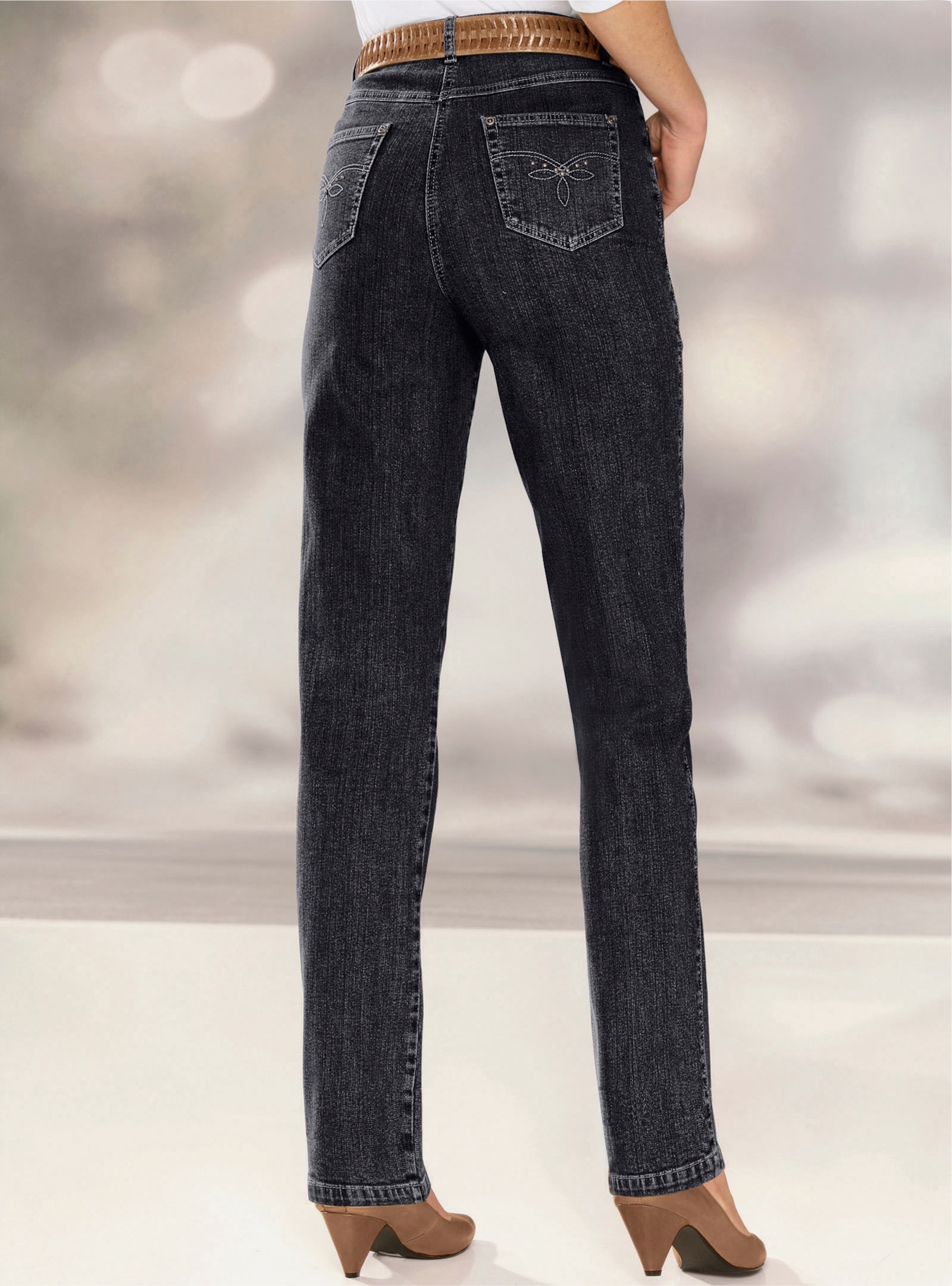 5-Pocket-Jeans mit Stretch-Anteil - black-denim