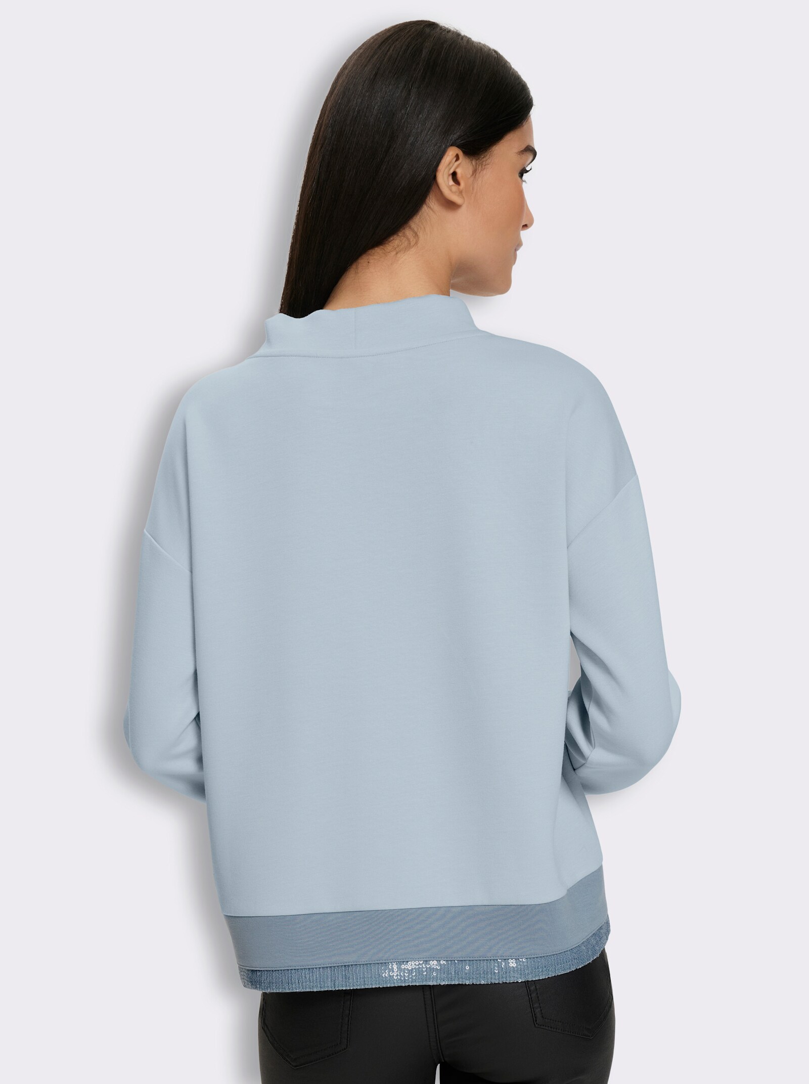 heine Sweatshirt mit Pailletten - hellblau-bleu