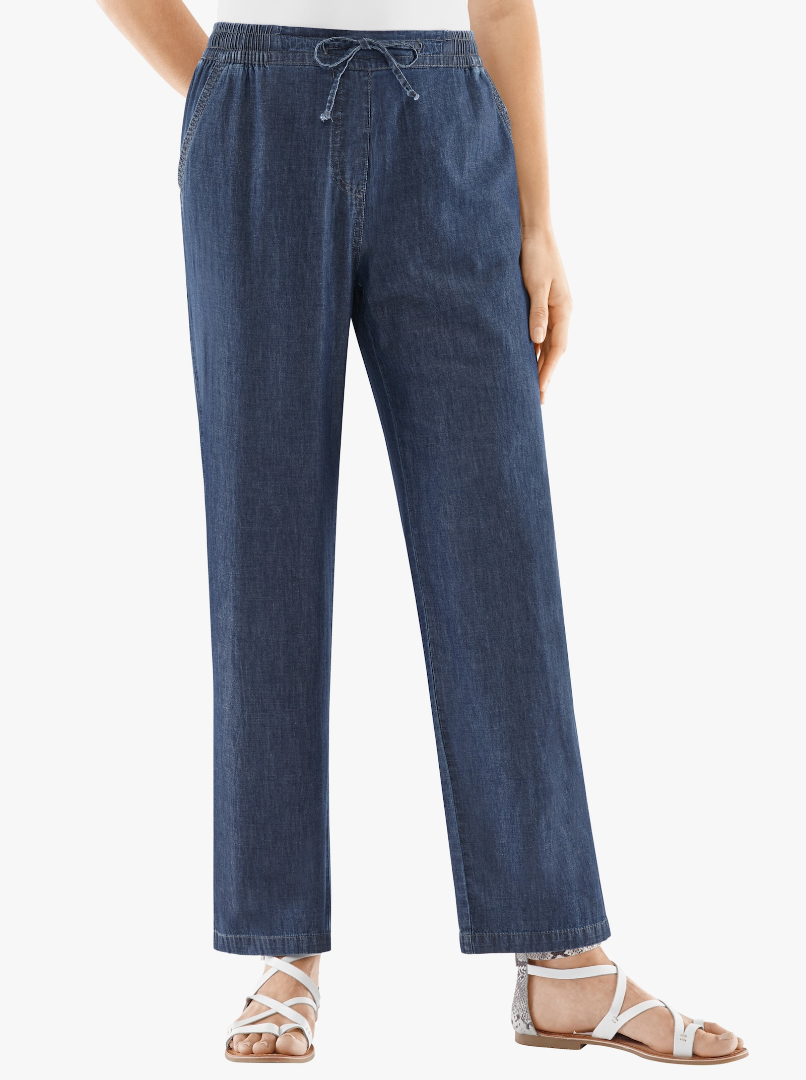 Palazzobroek van jeansstof - dark-blue