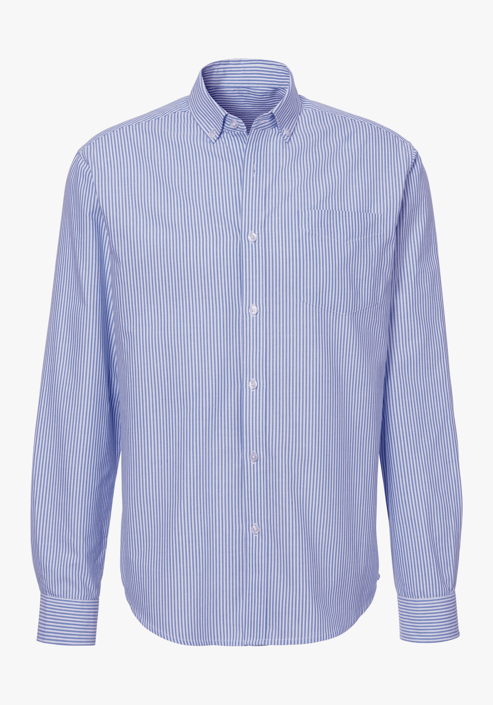 H.I.S Langarmhemd - blau / weiss