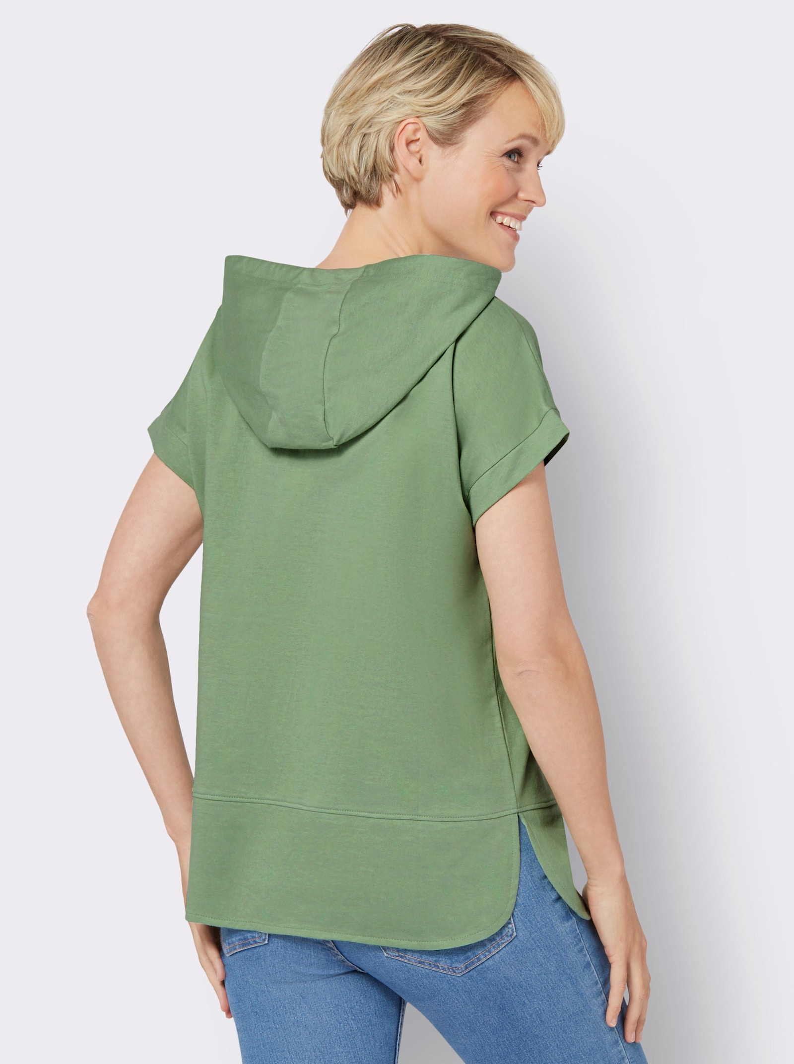 Sweatshirt mit kurzen Ärmeln - eucalyptus