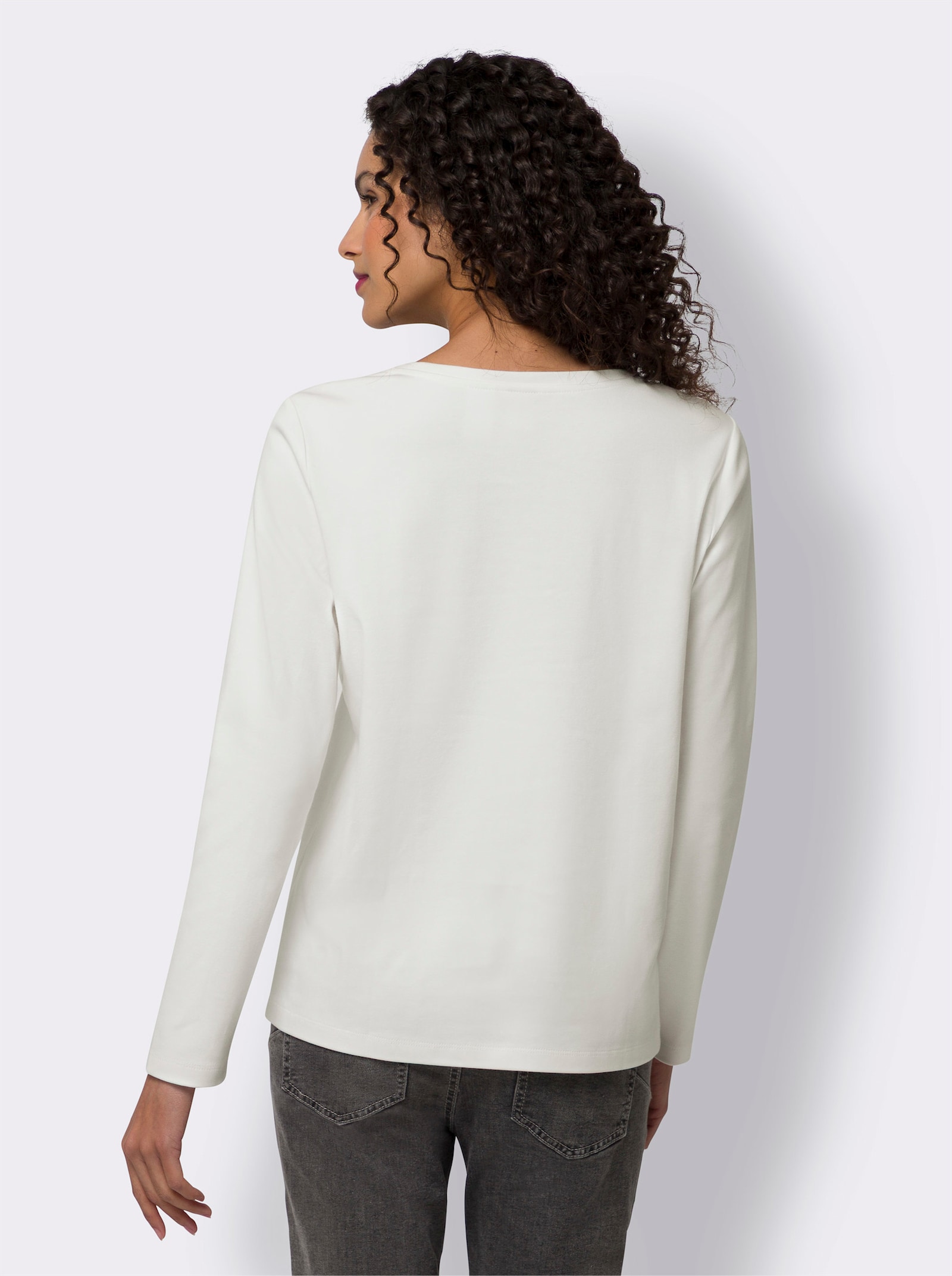 heine Tričko s ozdobnými perličkami - ecru