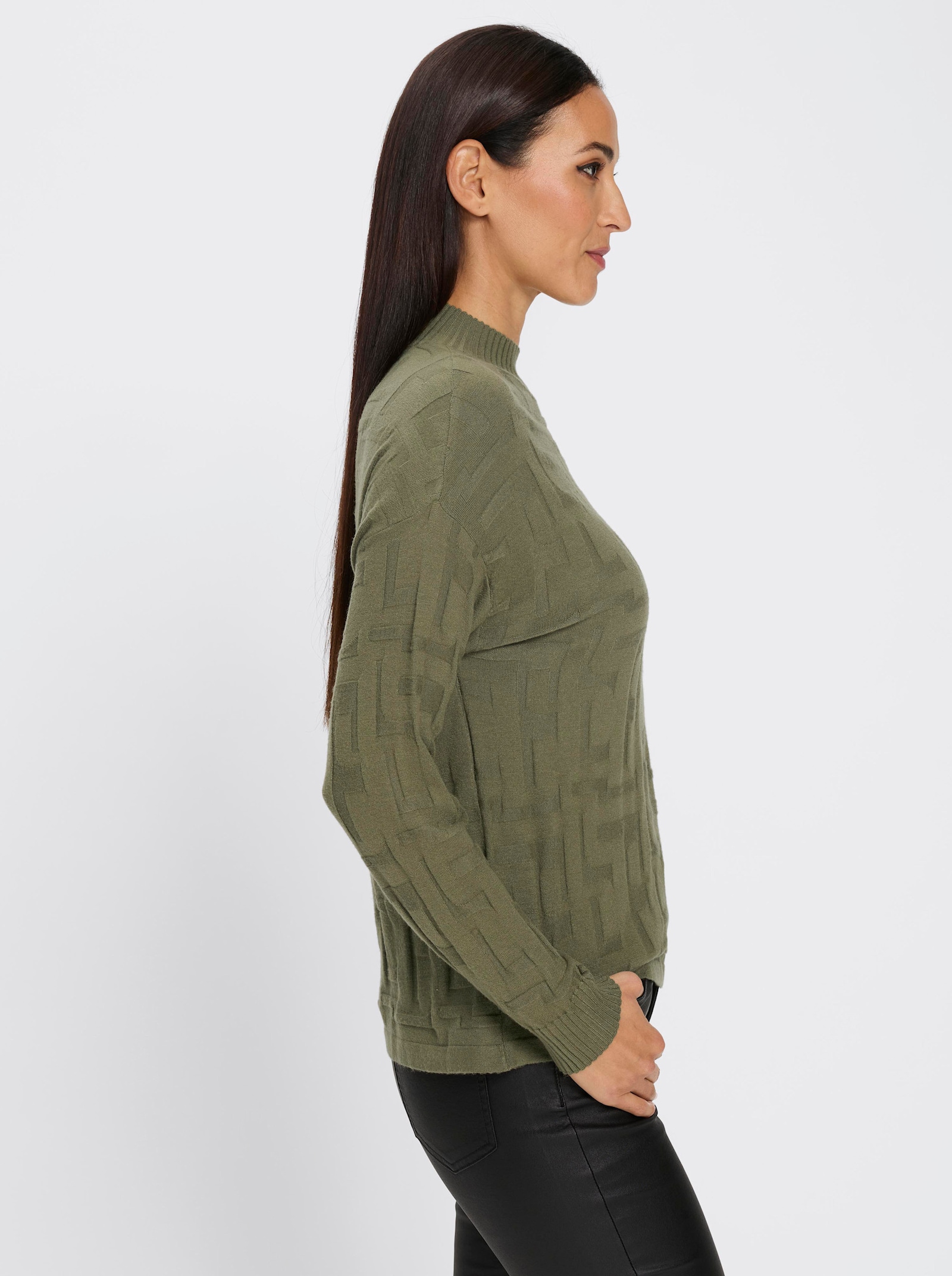 heine Jacquardpullover - oliv