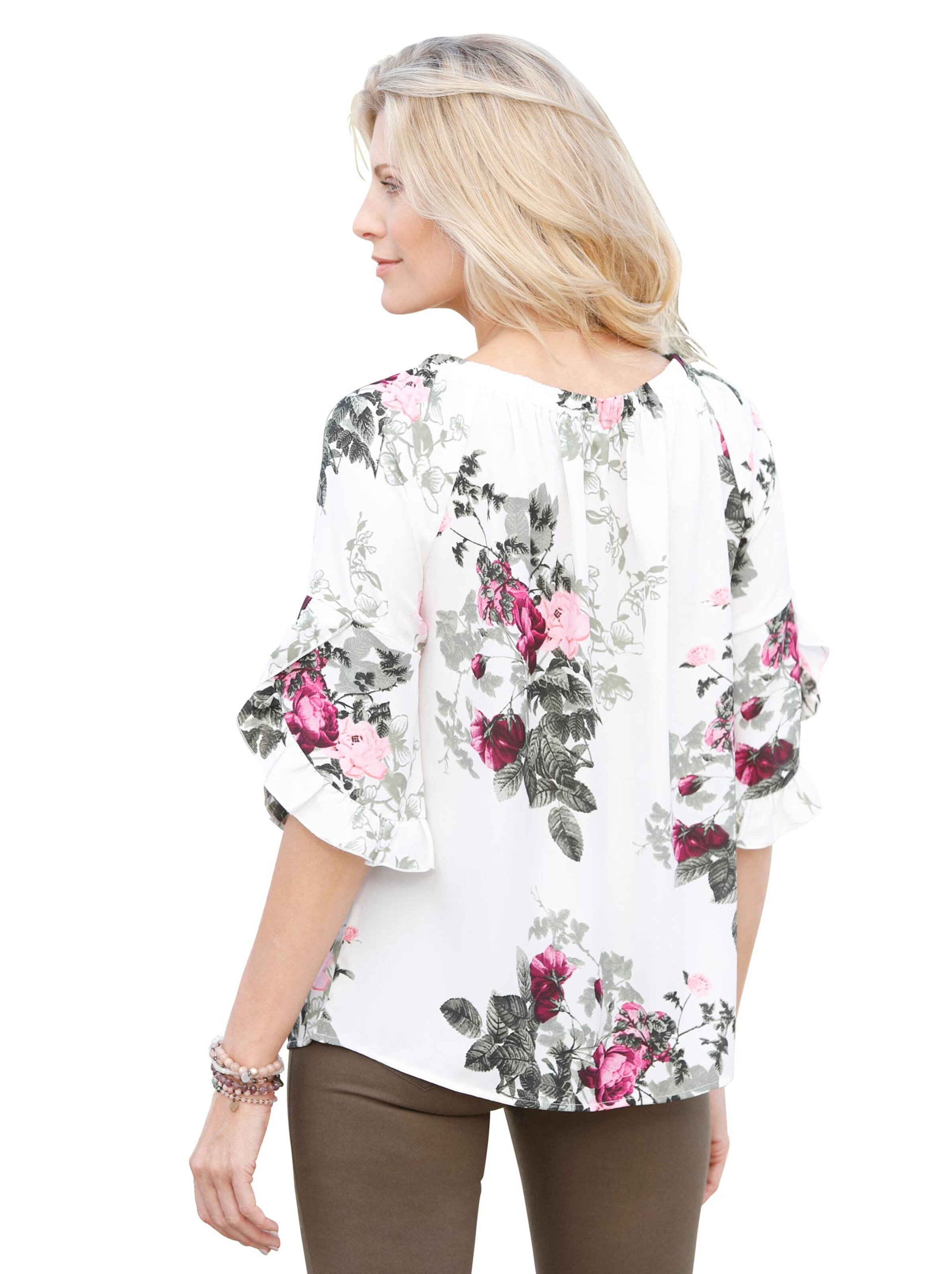 Bluse - ecru-bedruckt