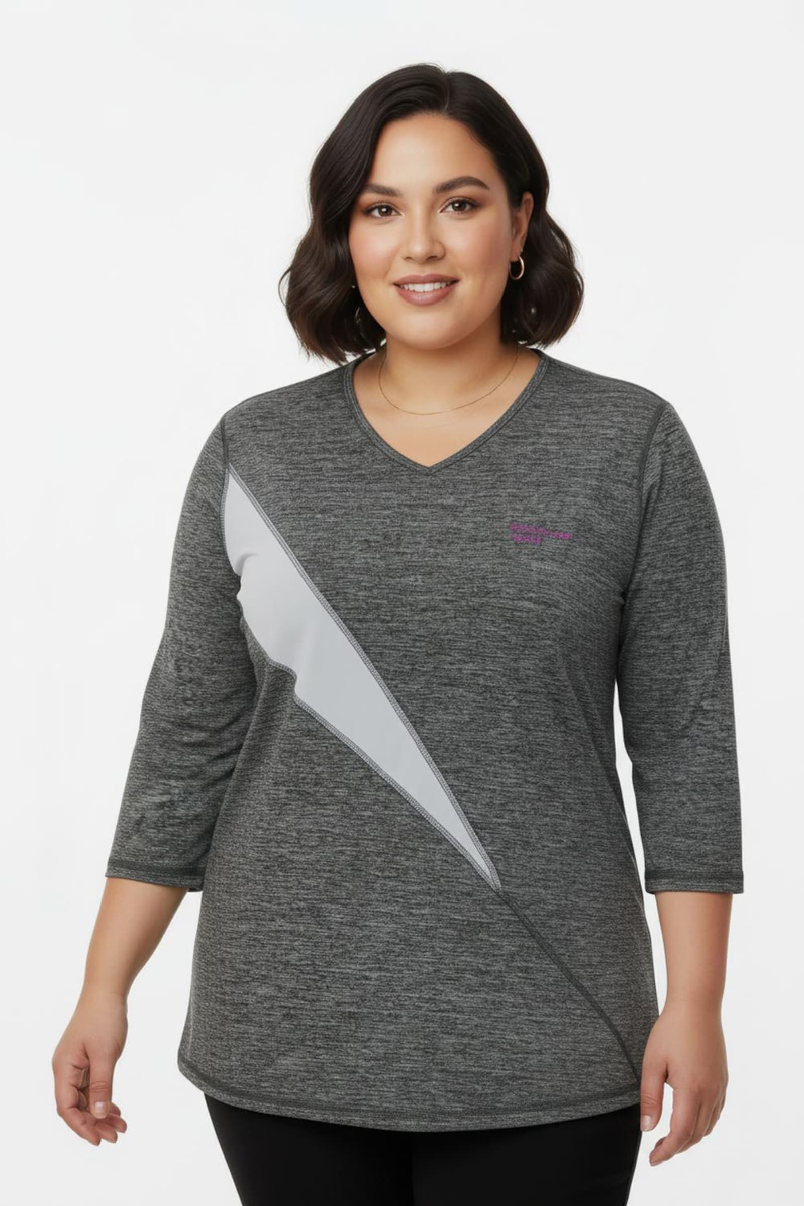 Catamaran Sports Funktionsshirt schnelltrocknend - grau-meliert-weiß