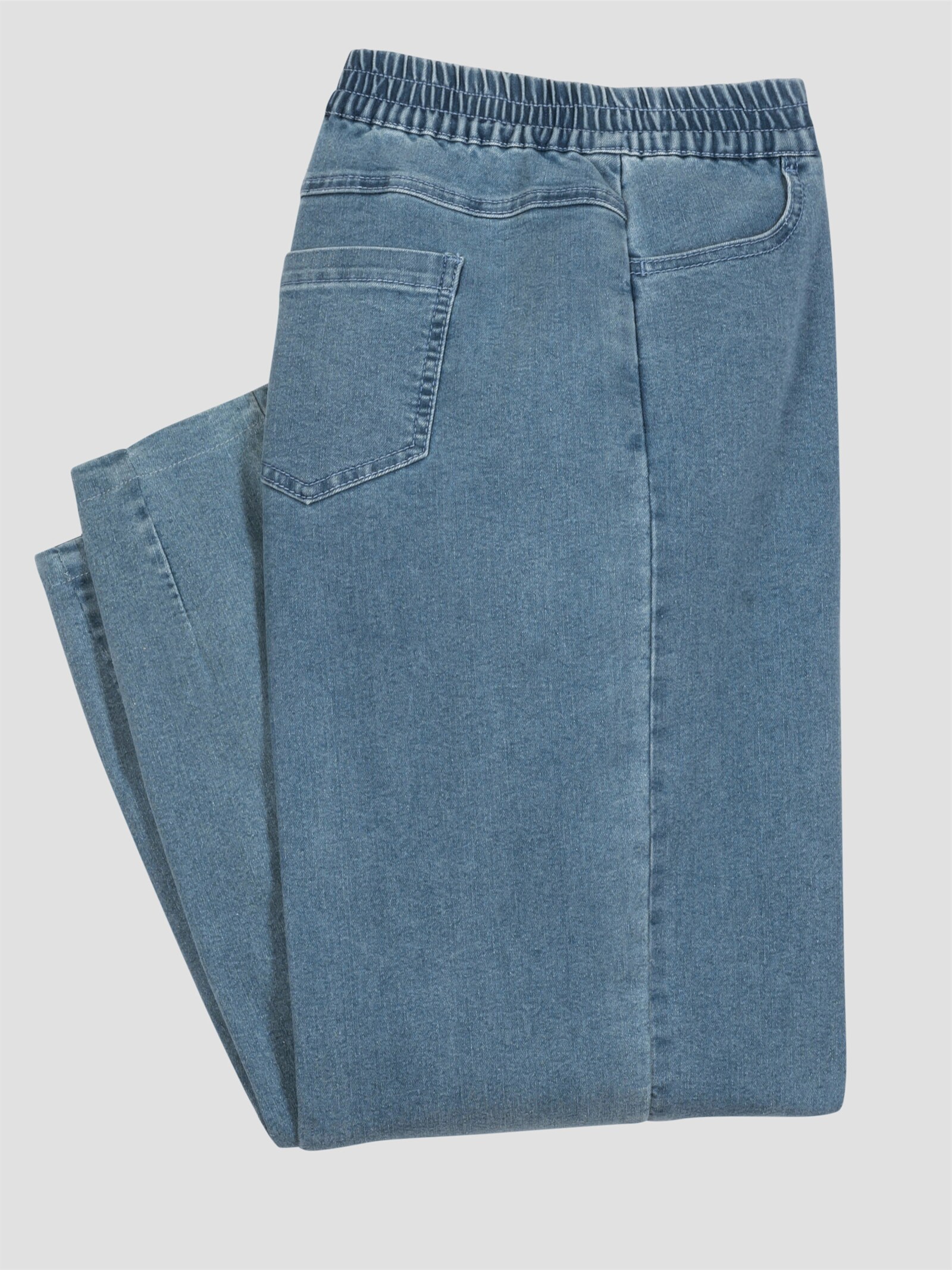 Schlupfjeans Mom-Schnitt mit weiteren Oberschenkeln - blue-bleached