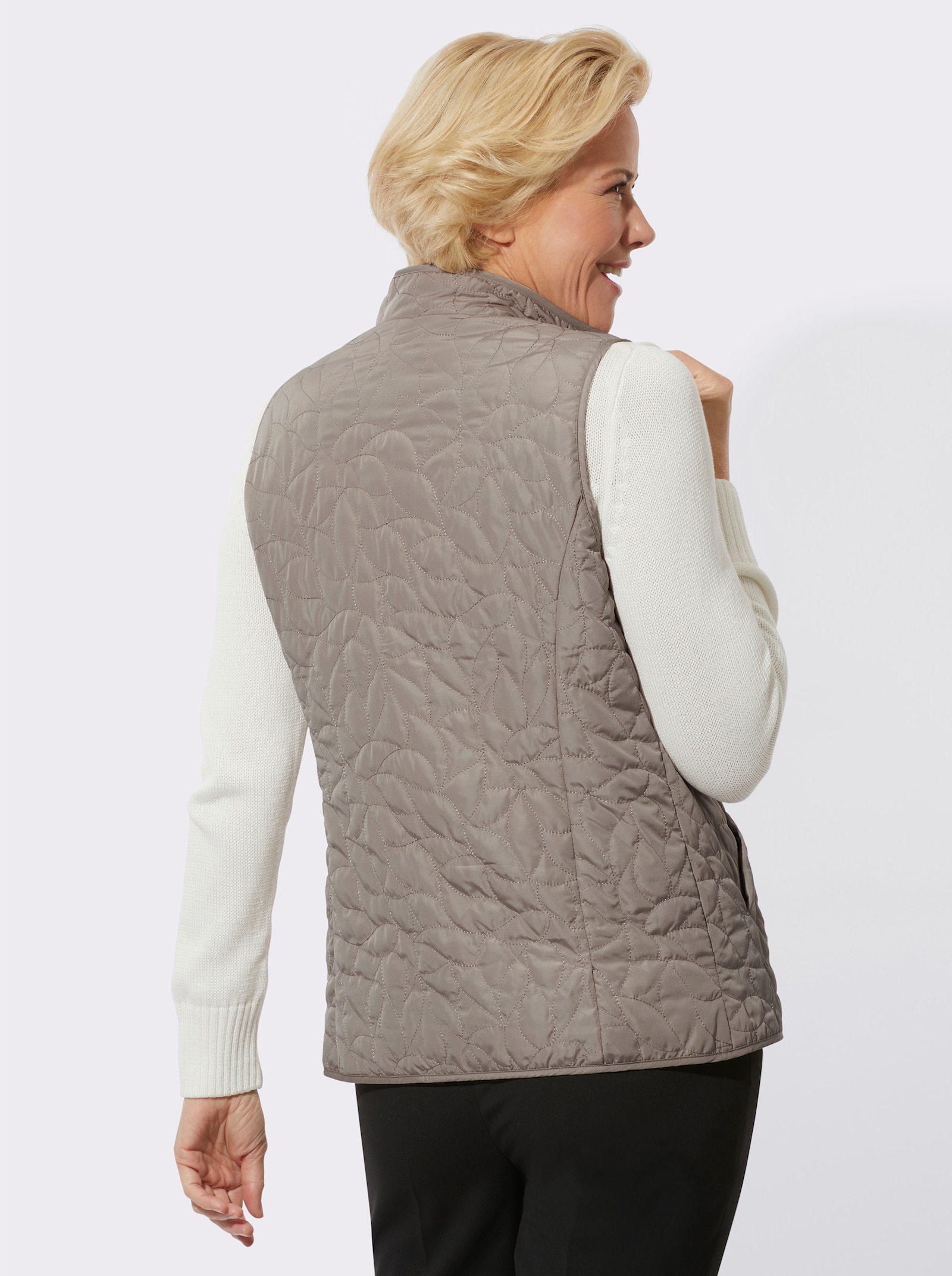 Bodywarmer met camouflerend stiksel - sesam