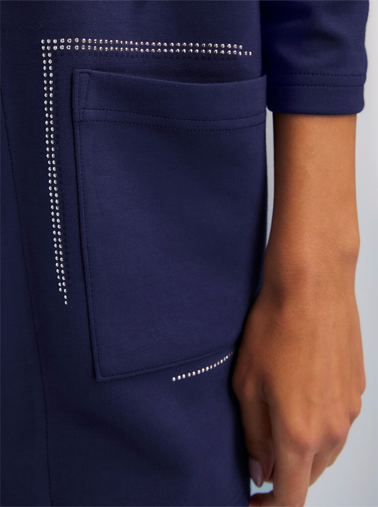 heine Shirtjacke mit leichtem Glanz - marine