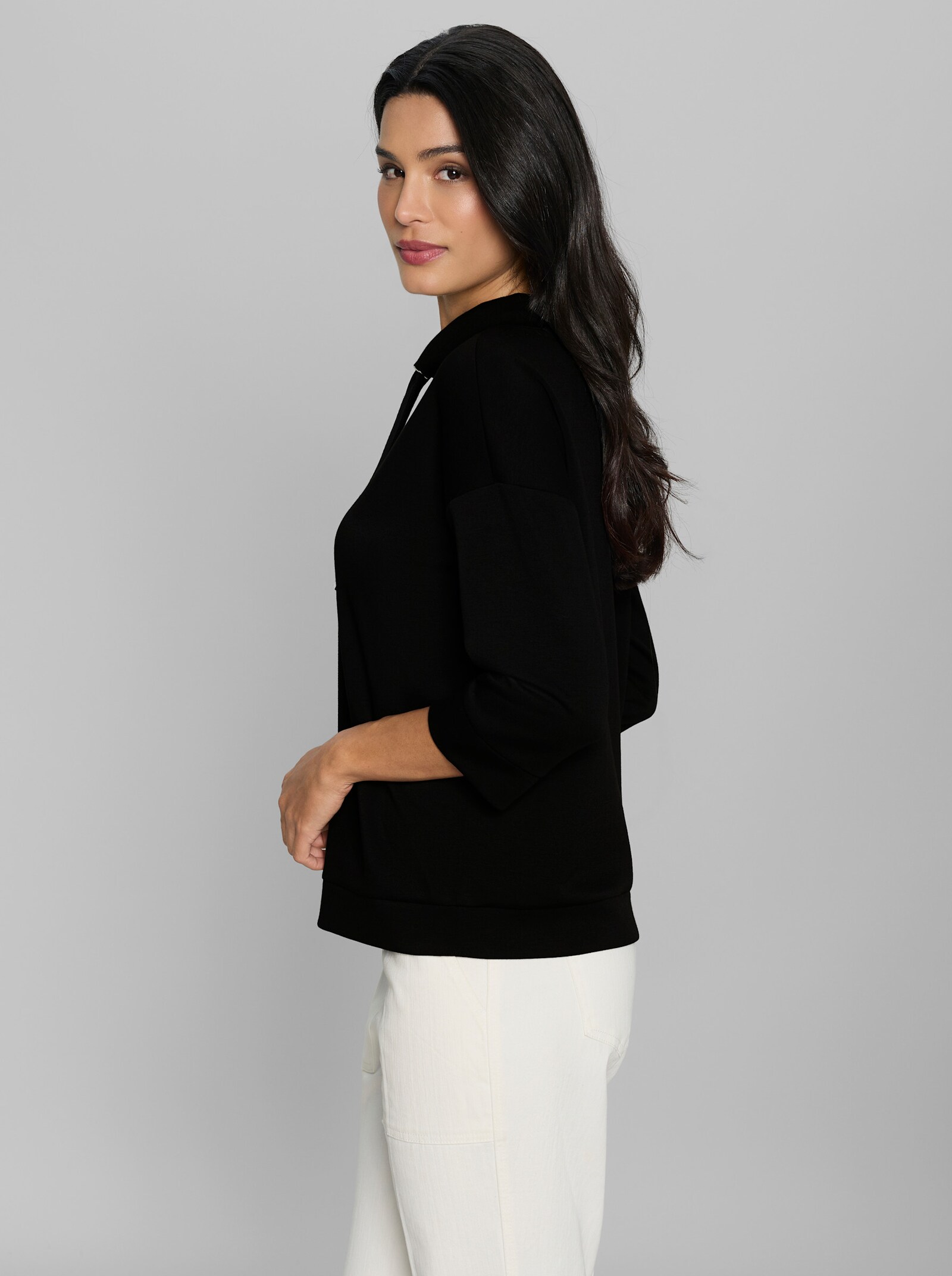 heine Sweatshirt mit Stehkragen - schwarz