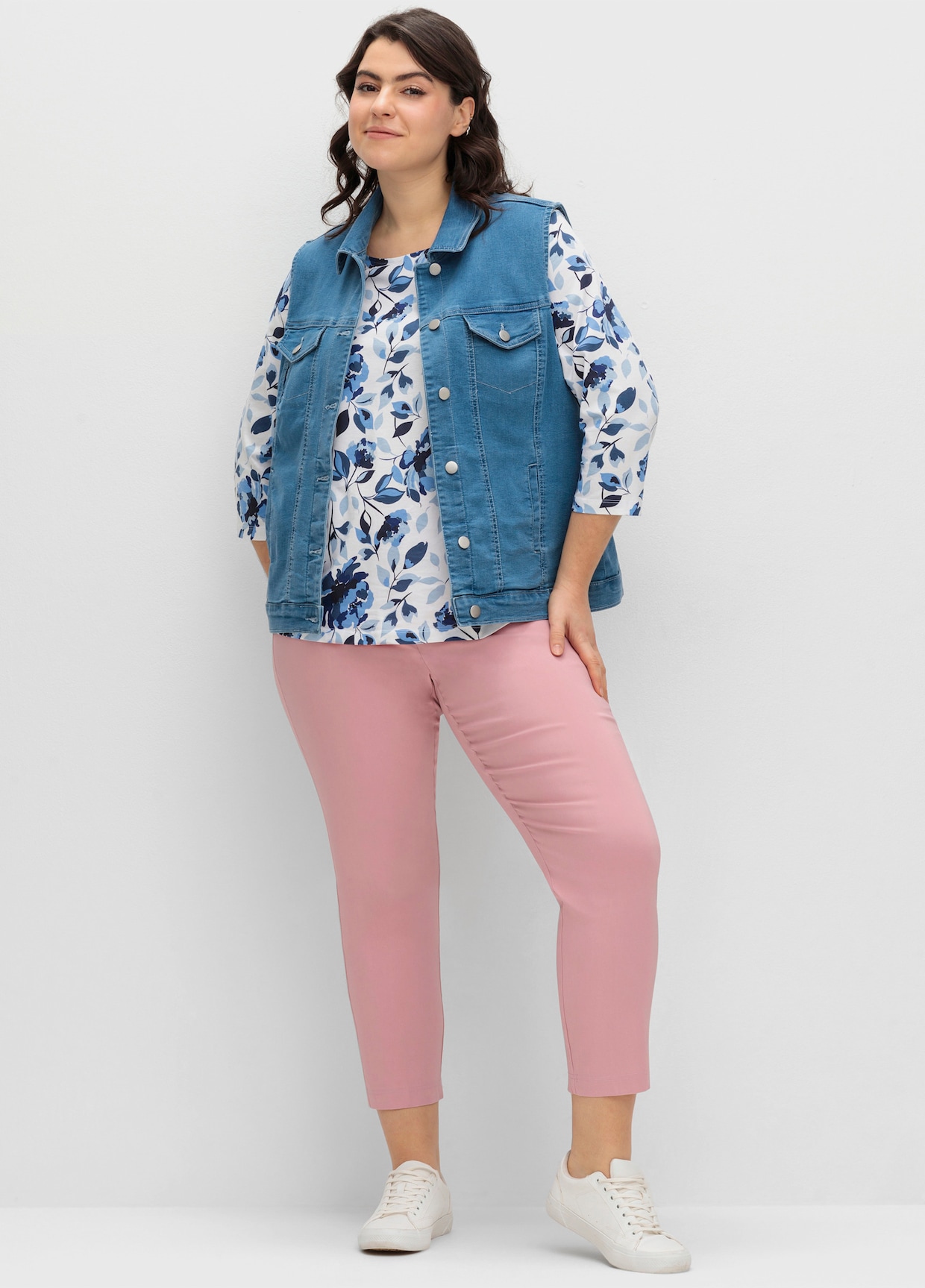 Schlupfhose mit Bügelfalten - hortensie