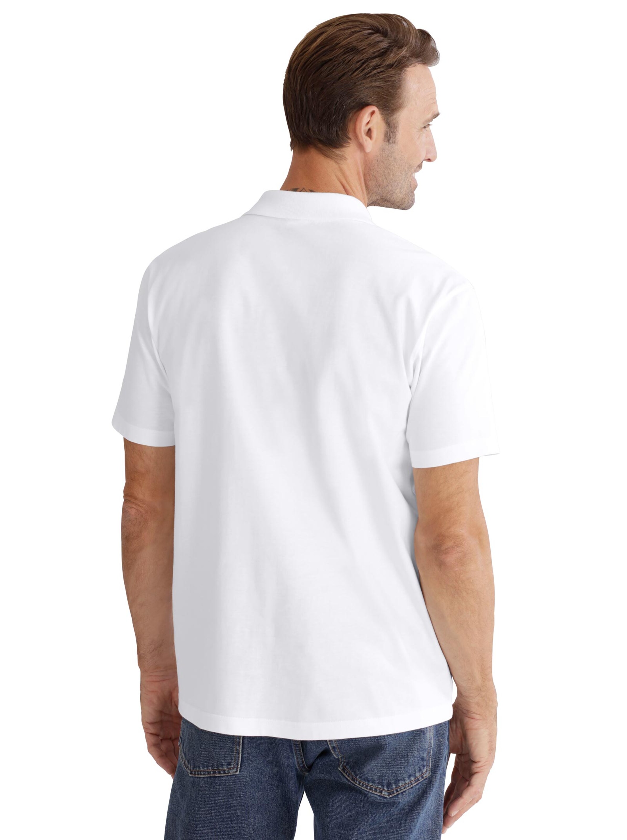 Poloshirt - weiß-bedruckt