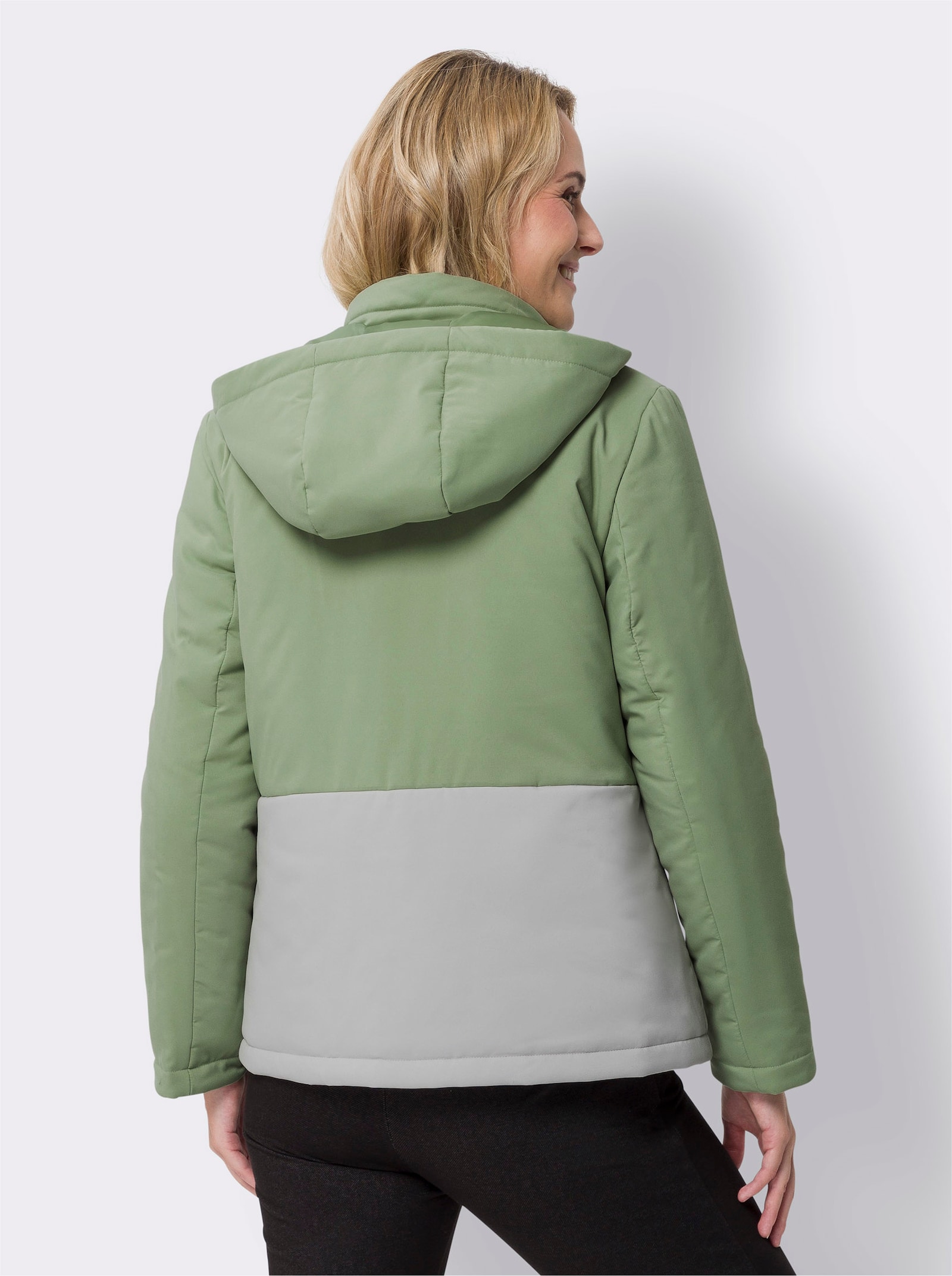 Jack met colourblocking - eucalyptus/lichtgrijs