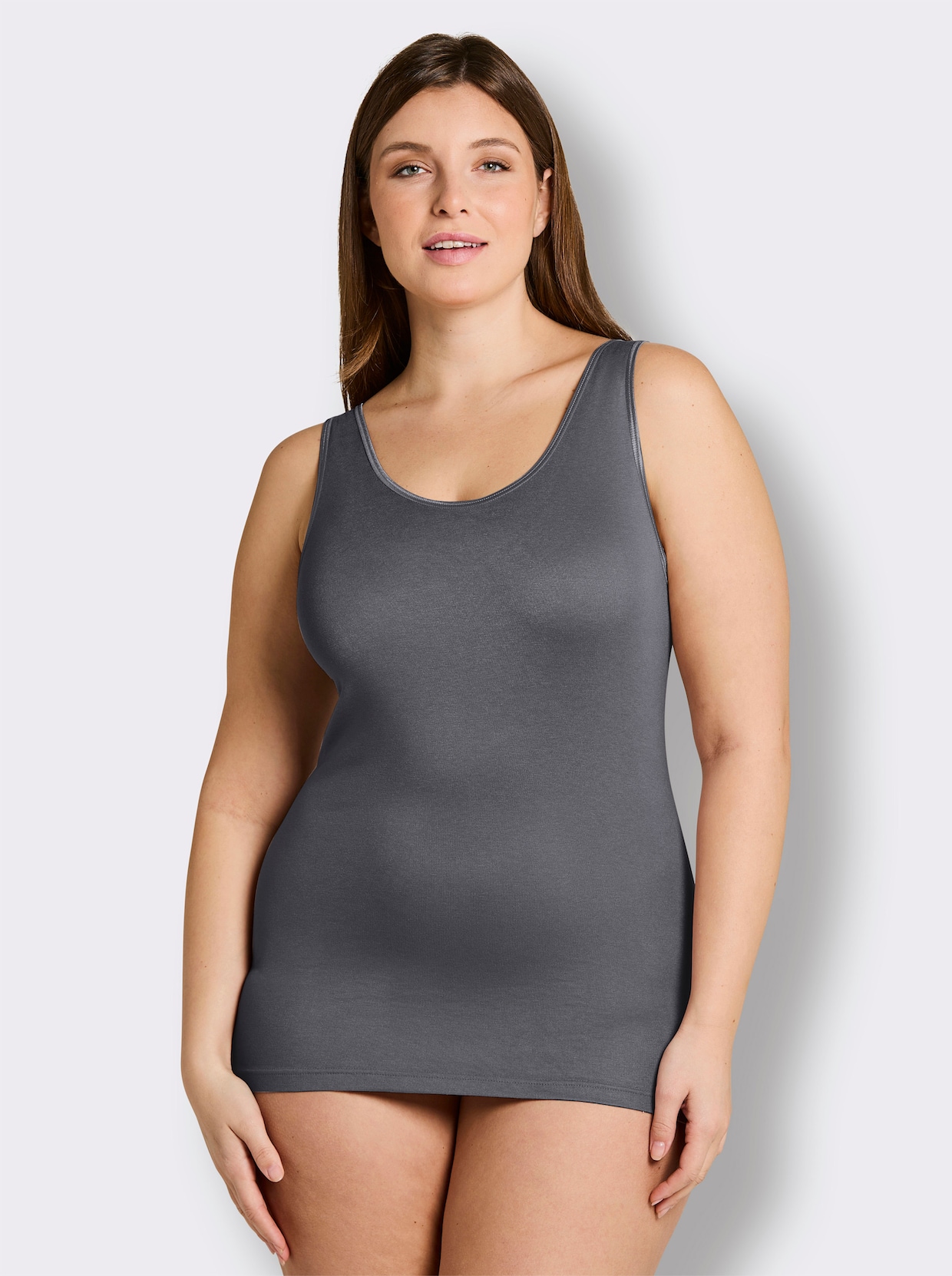 wäschepur Achselhemd in Modal-Qualität - anthrazit