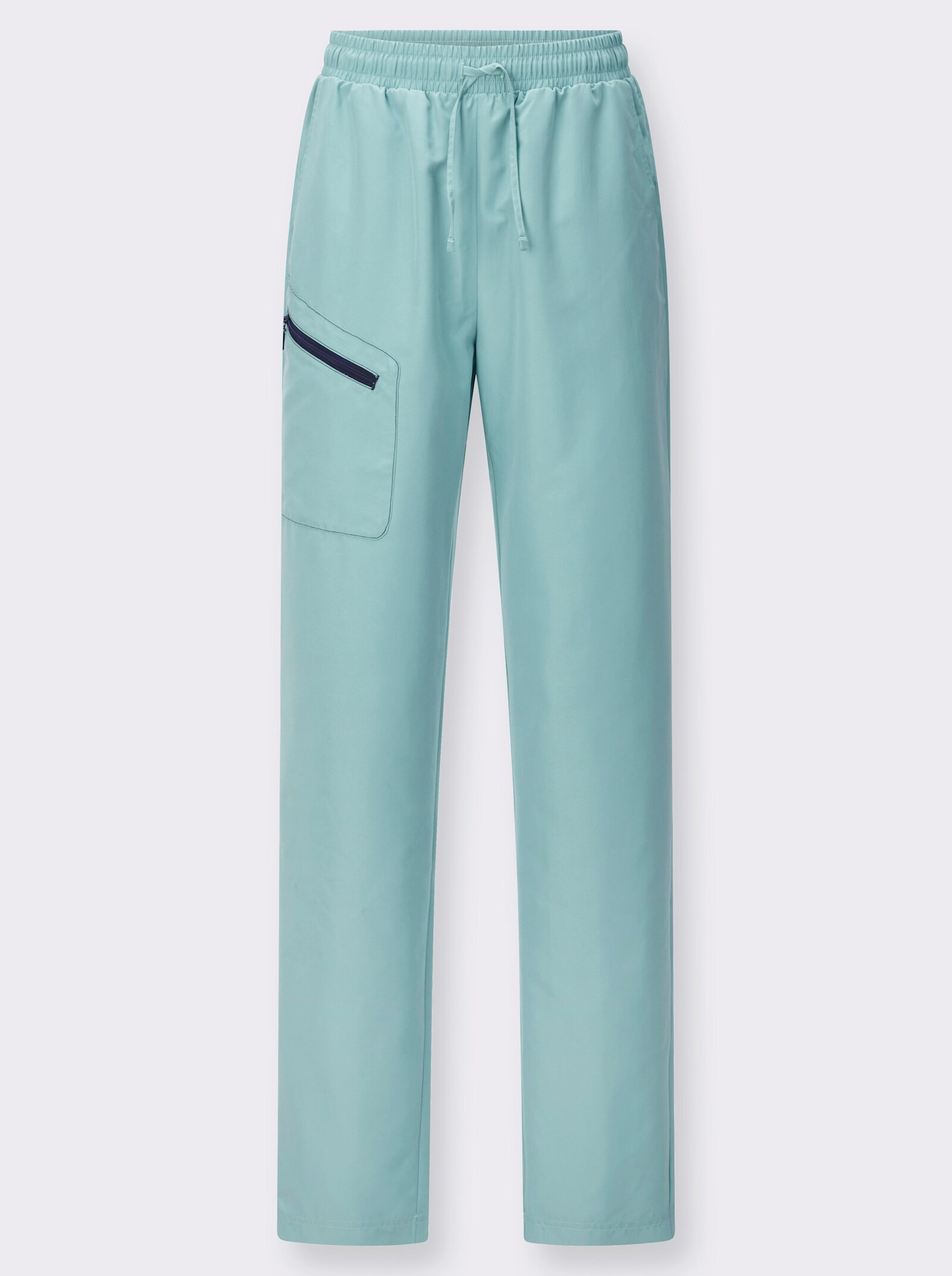 Freizeithose mit Reißverschluss-Tasche - salbei