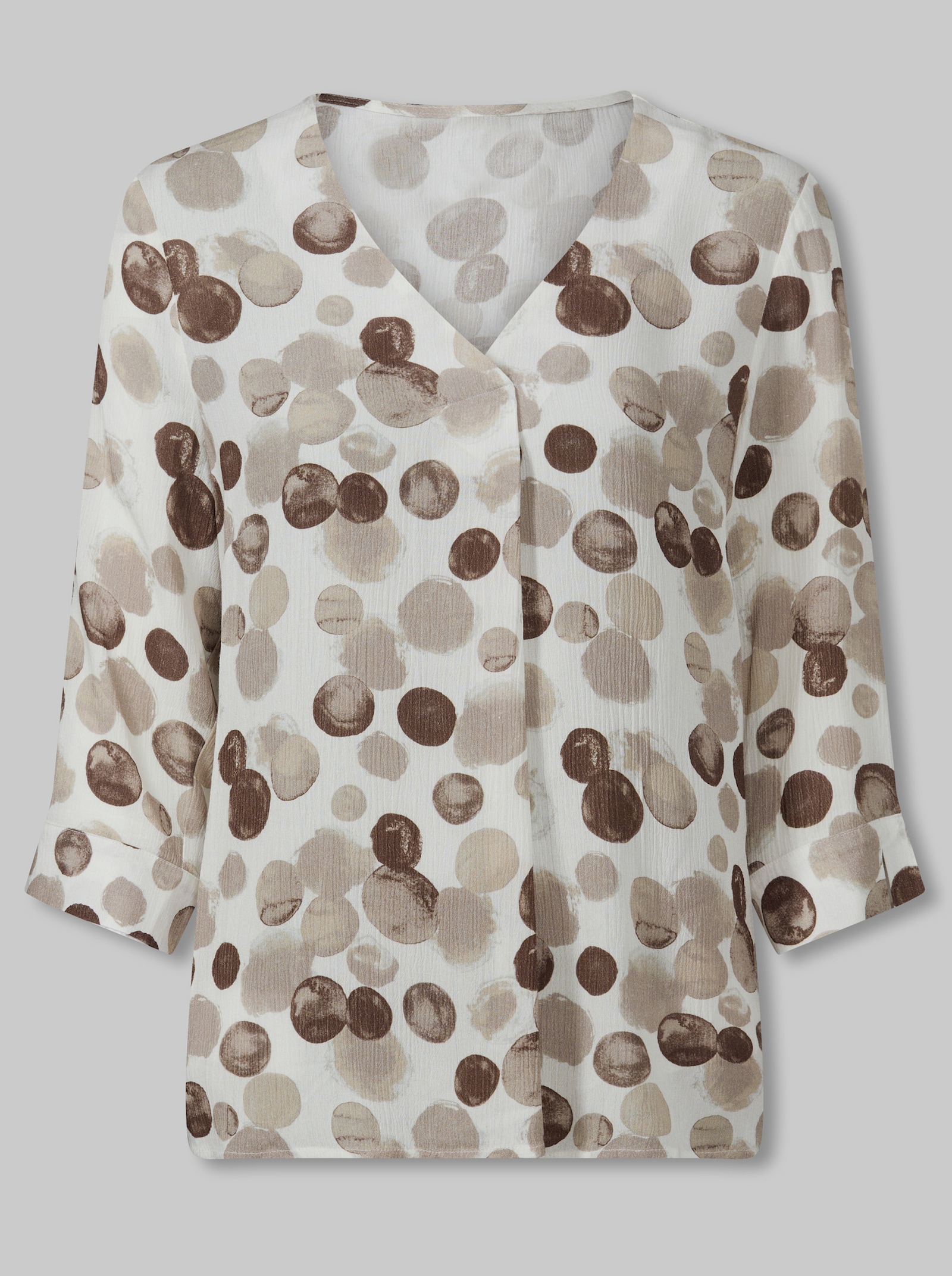 heine Druckbluse mit Tupfenmuster - ecru-schoko-bedruckt