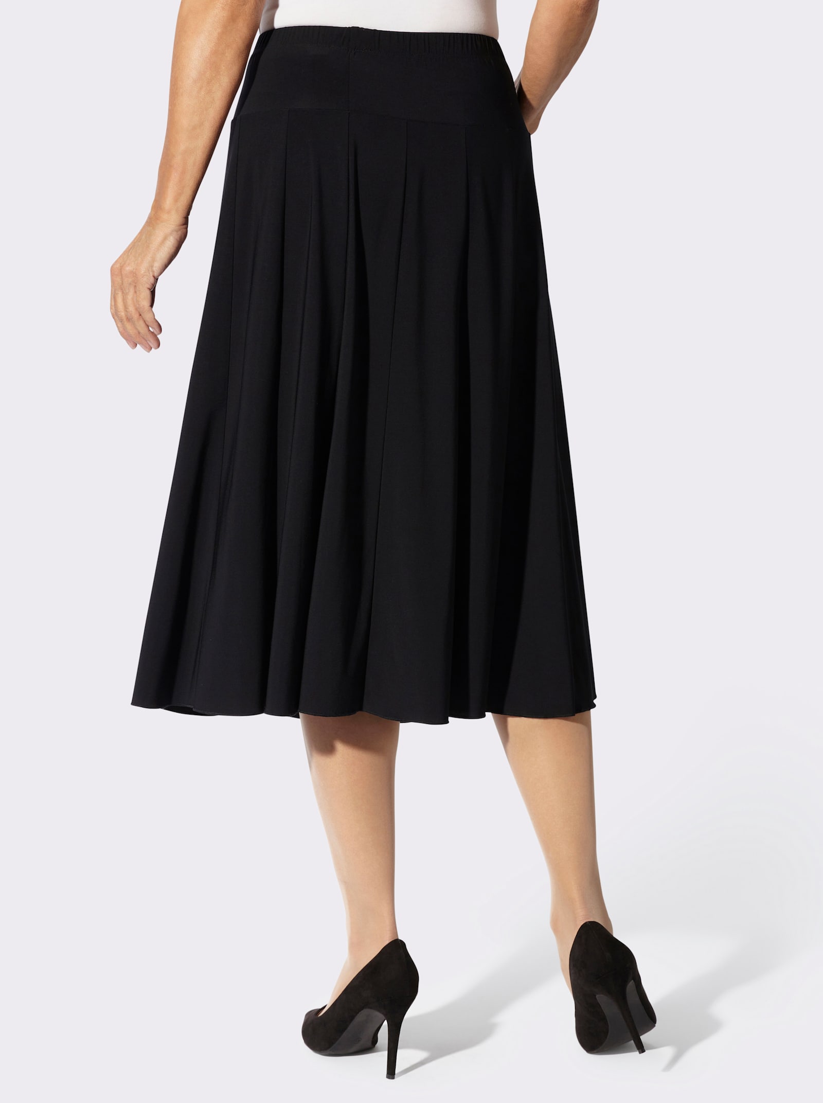 Bahnenrock in Jersey-Qualität - schwarz