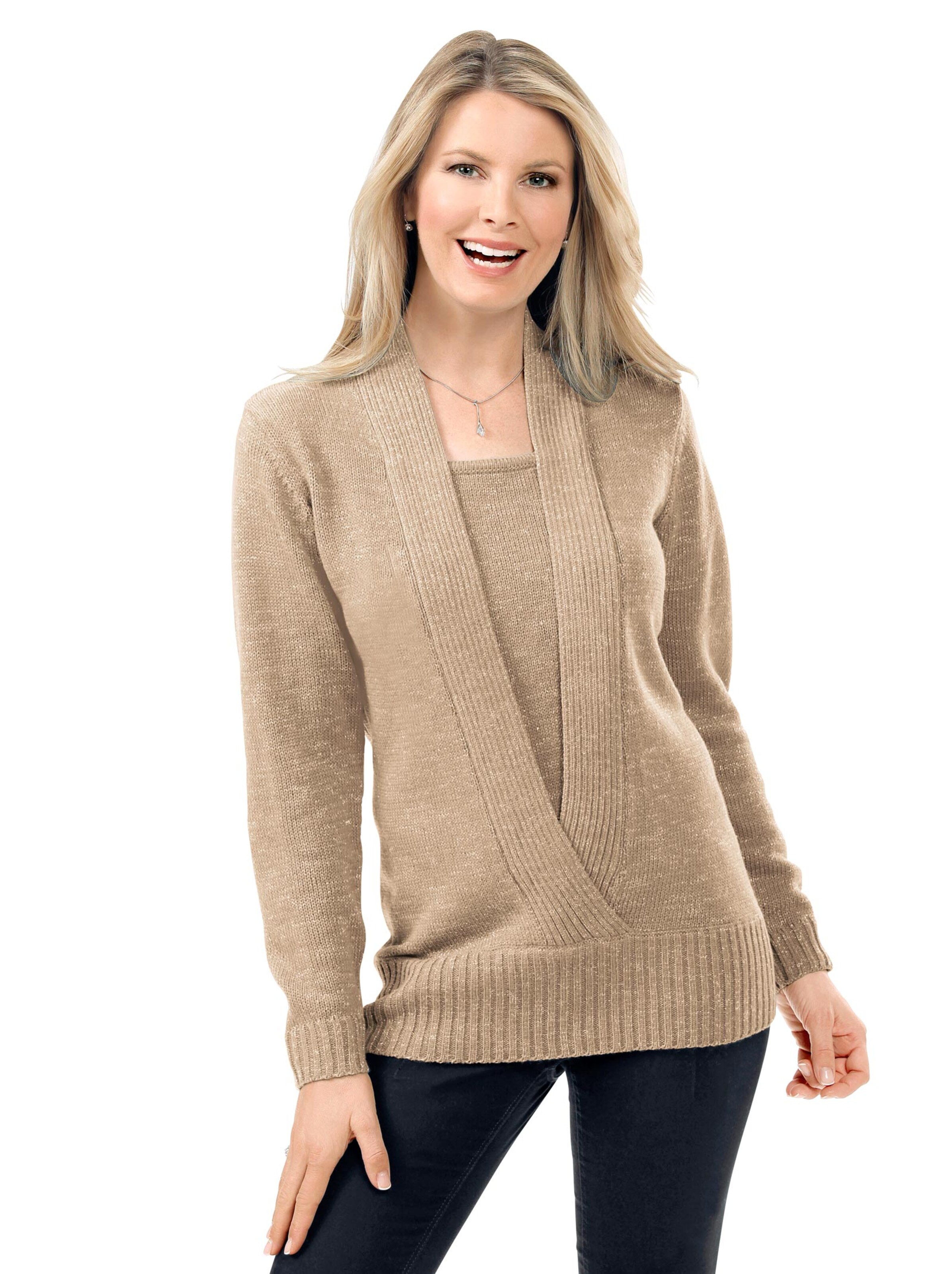 Pullover - goldfarben-meliert