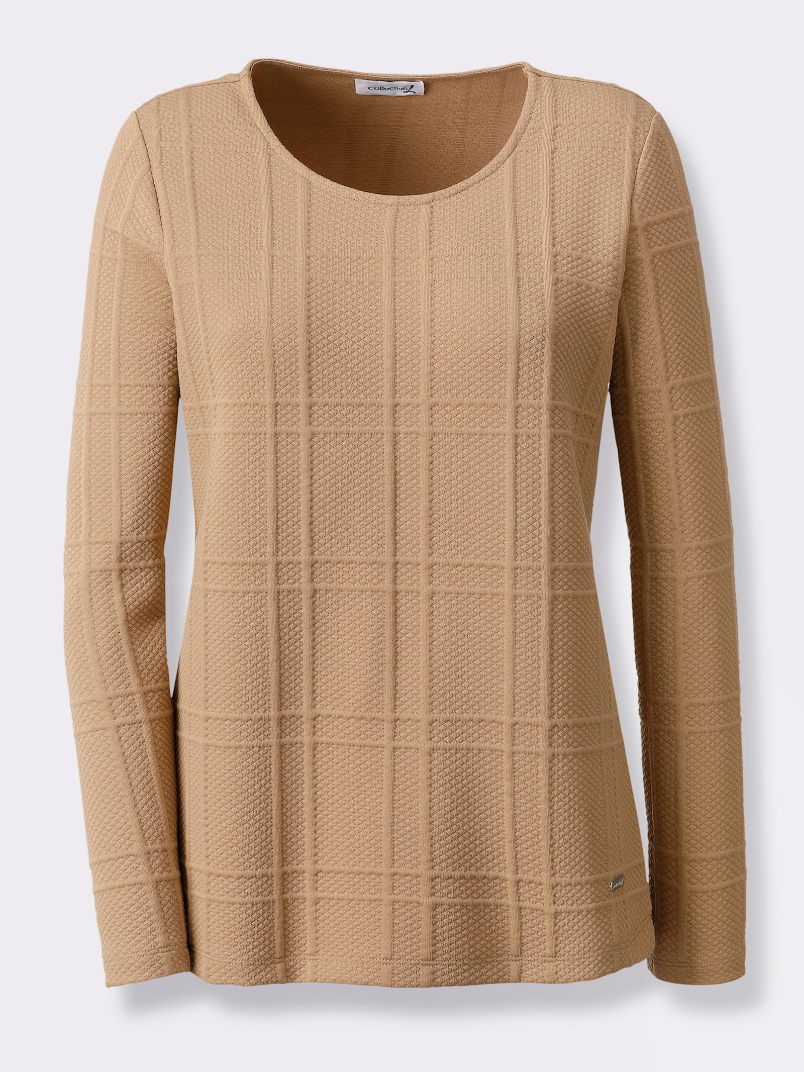 Shirt met lange mouwen, onderhoudsarm - camel