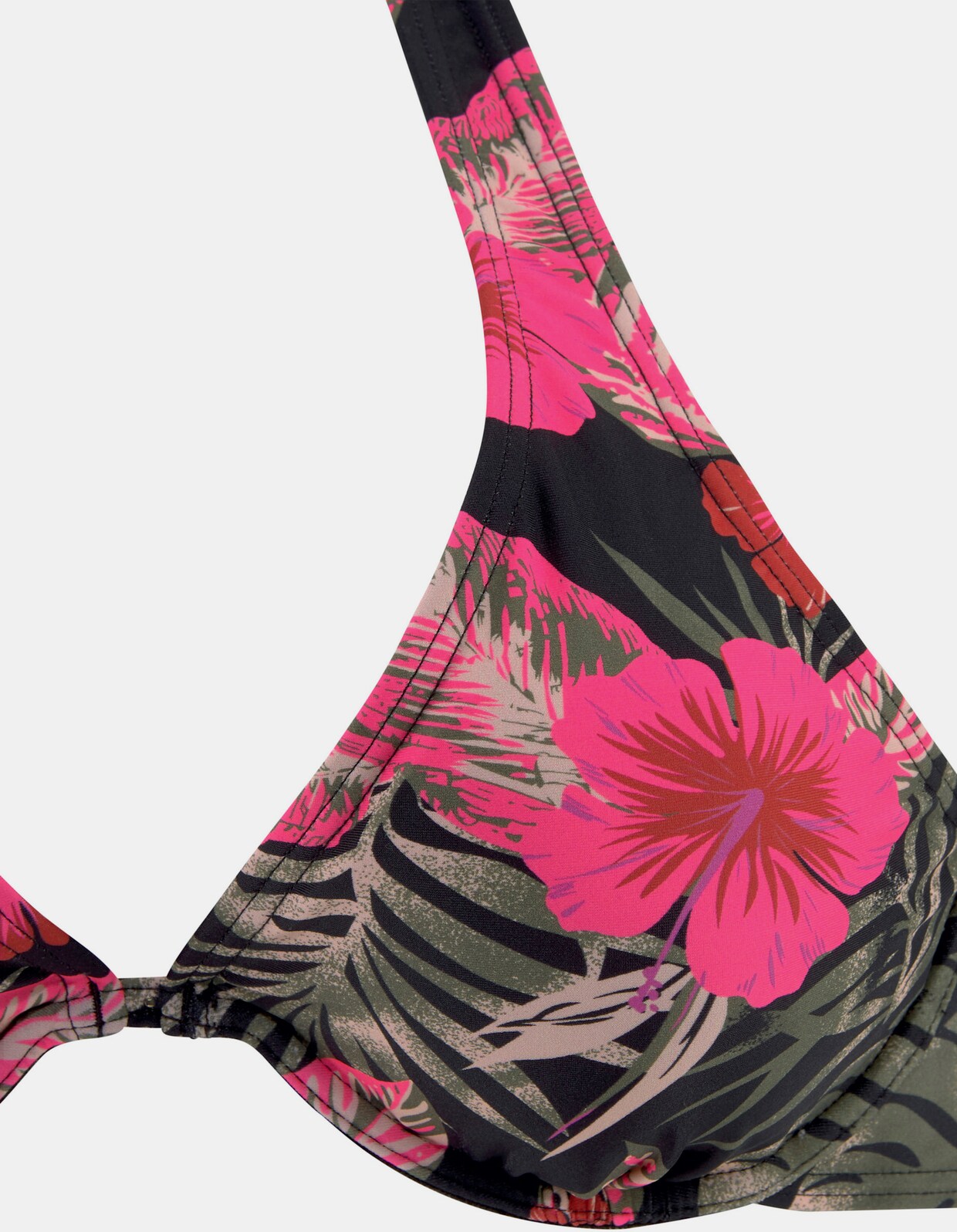 LASCANA Bügel-Bikini-Top - schwarz-pink-bedruckt