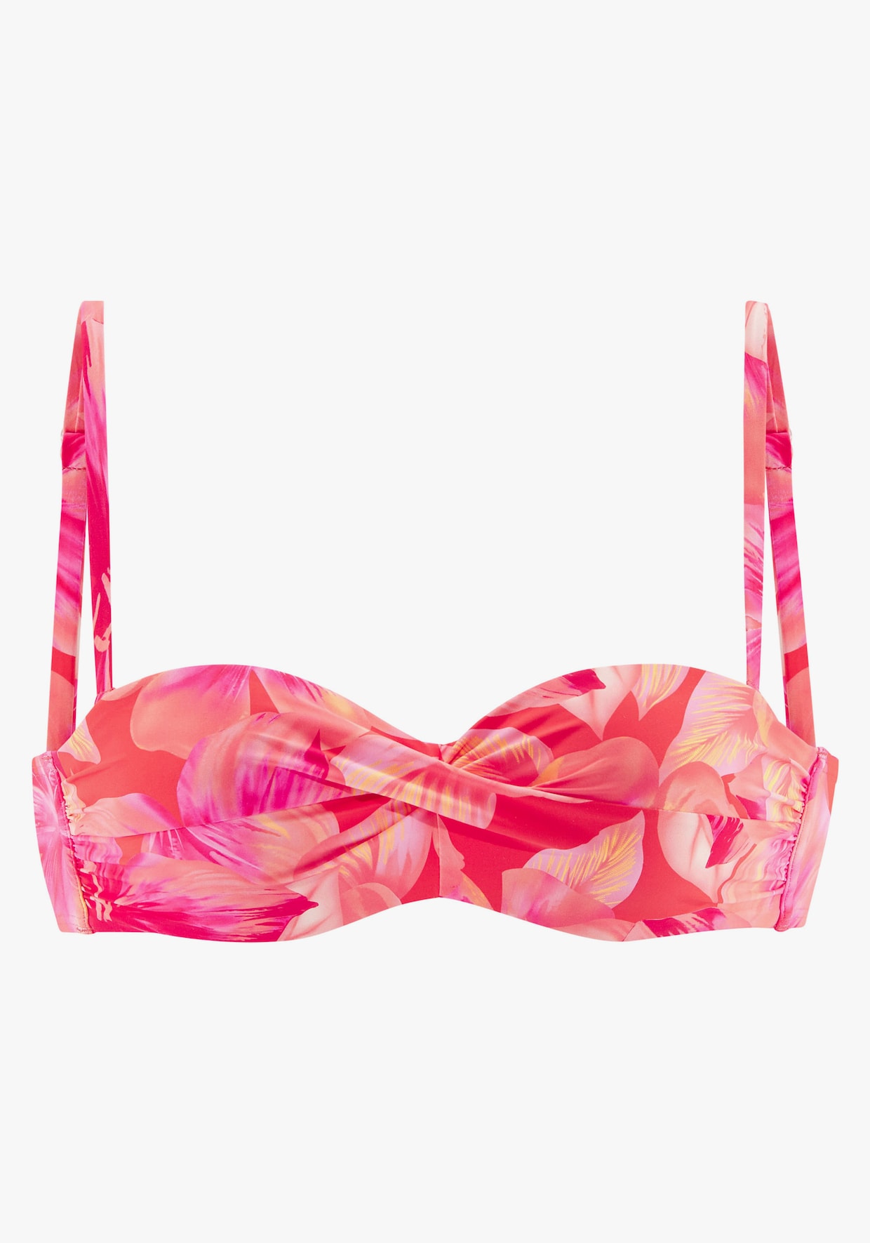 s.Oliver haut de bikini bandeau à armatures - pêche imprimé
