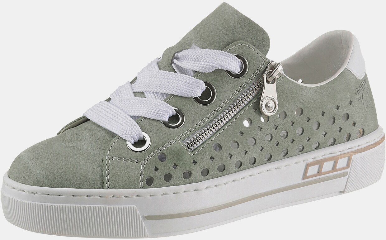 Rieker baskets compensées - menthe-blanc
