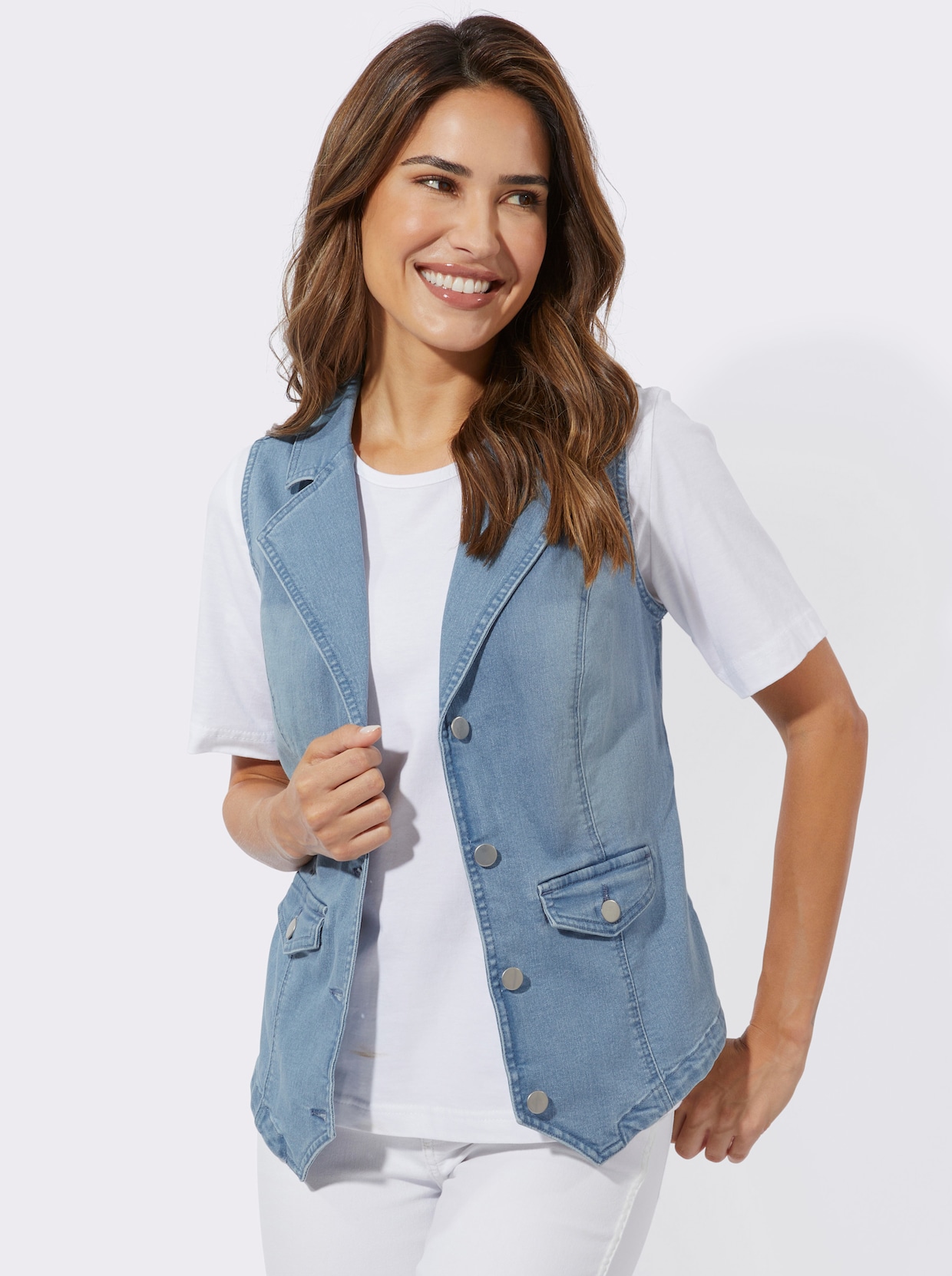 Jeansgilet - blue-bleached