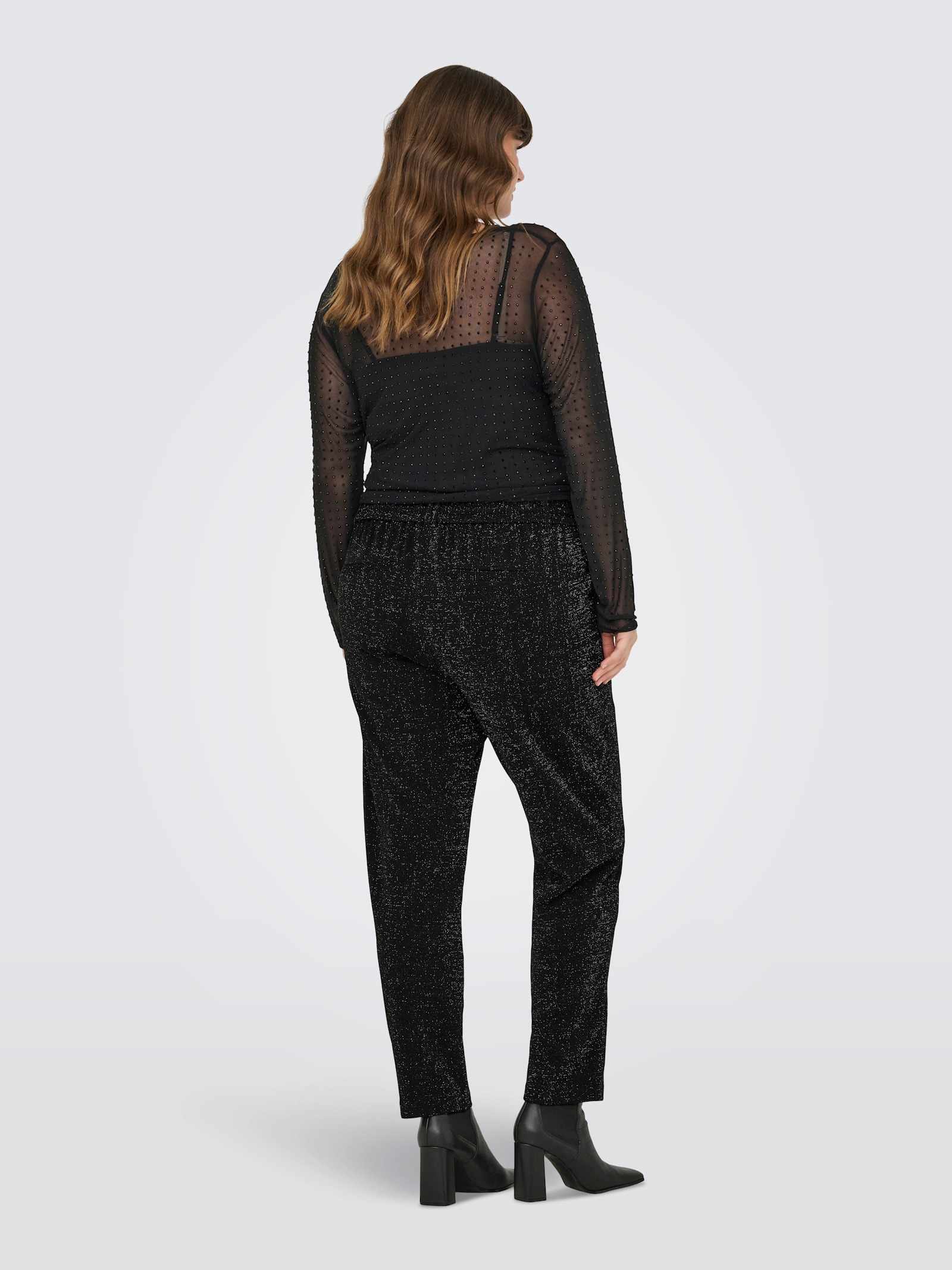 ONLY CARMAKOMA Jogginghose - black detail:silver lurex