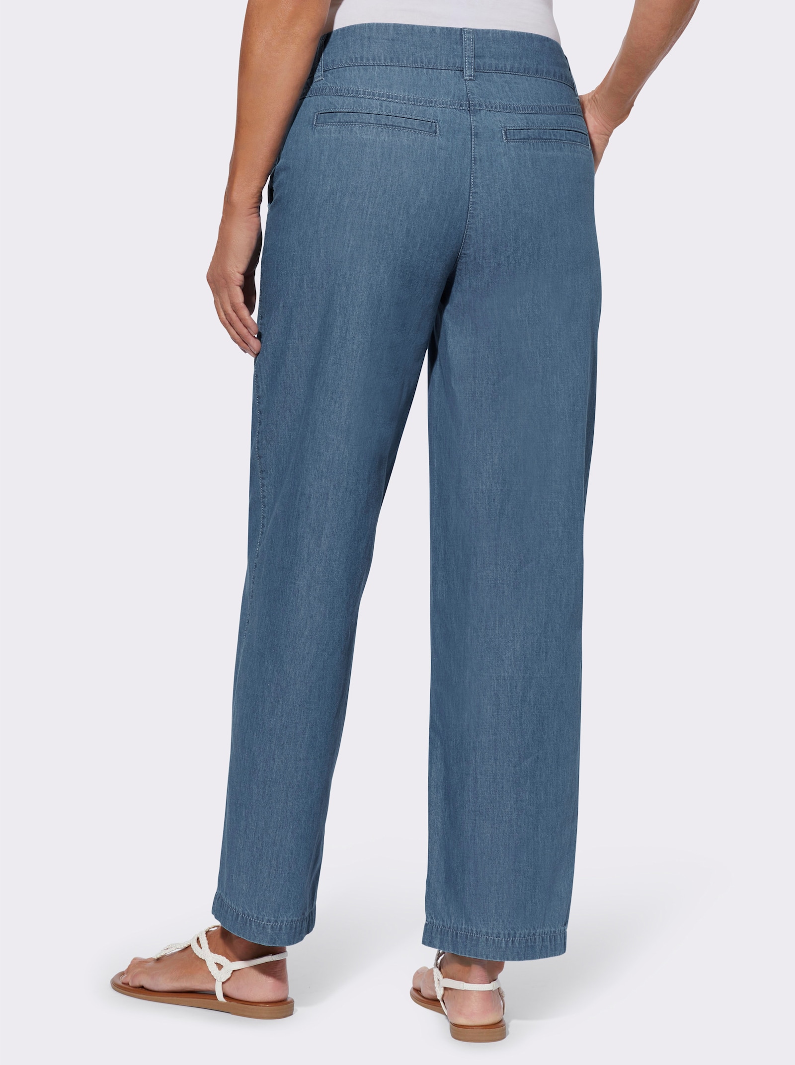 Culotte van jeansmateriaal, katoen - blue-bleached