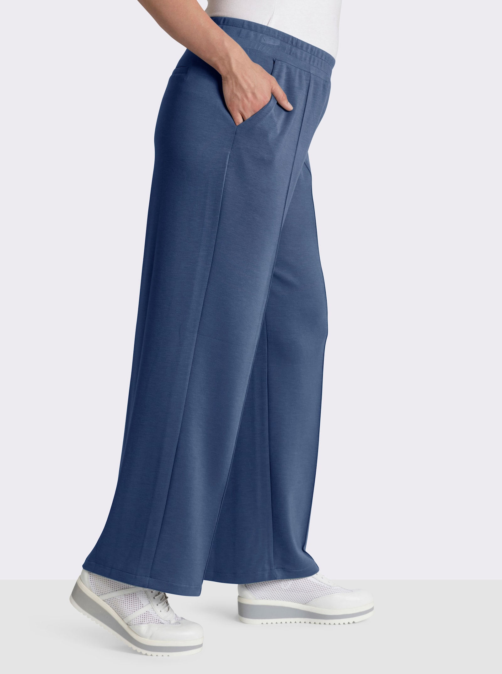Jerseyhose in weich fliessender Qualität - jeansblau