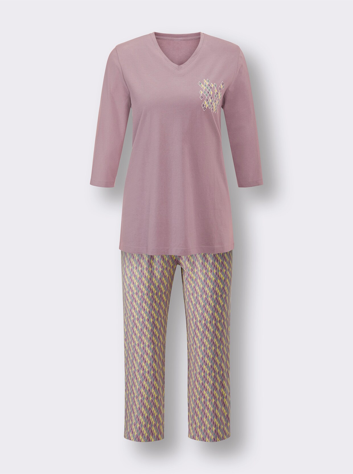 wäschepur Schlafanzug - mauve-violett-bedruckt