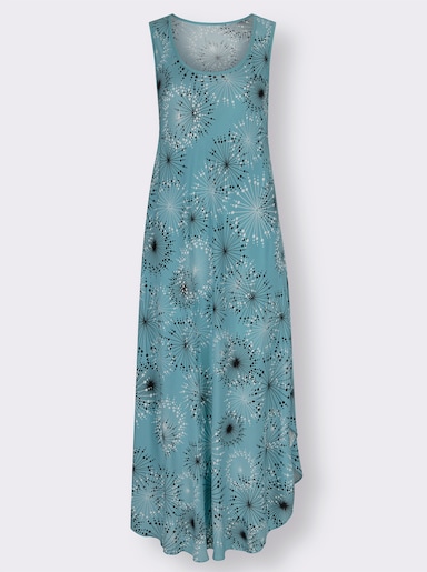  Druckkleid mit Blüten-Muster, figurumspielend - ozean-graphit-bedruckt