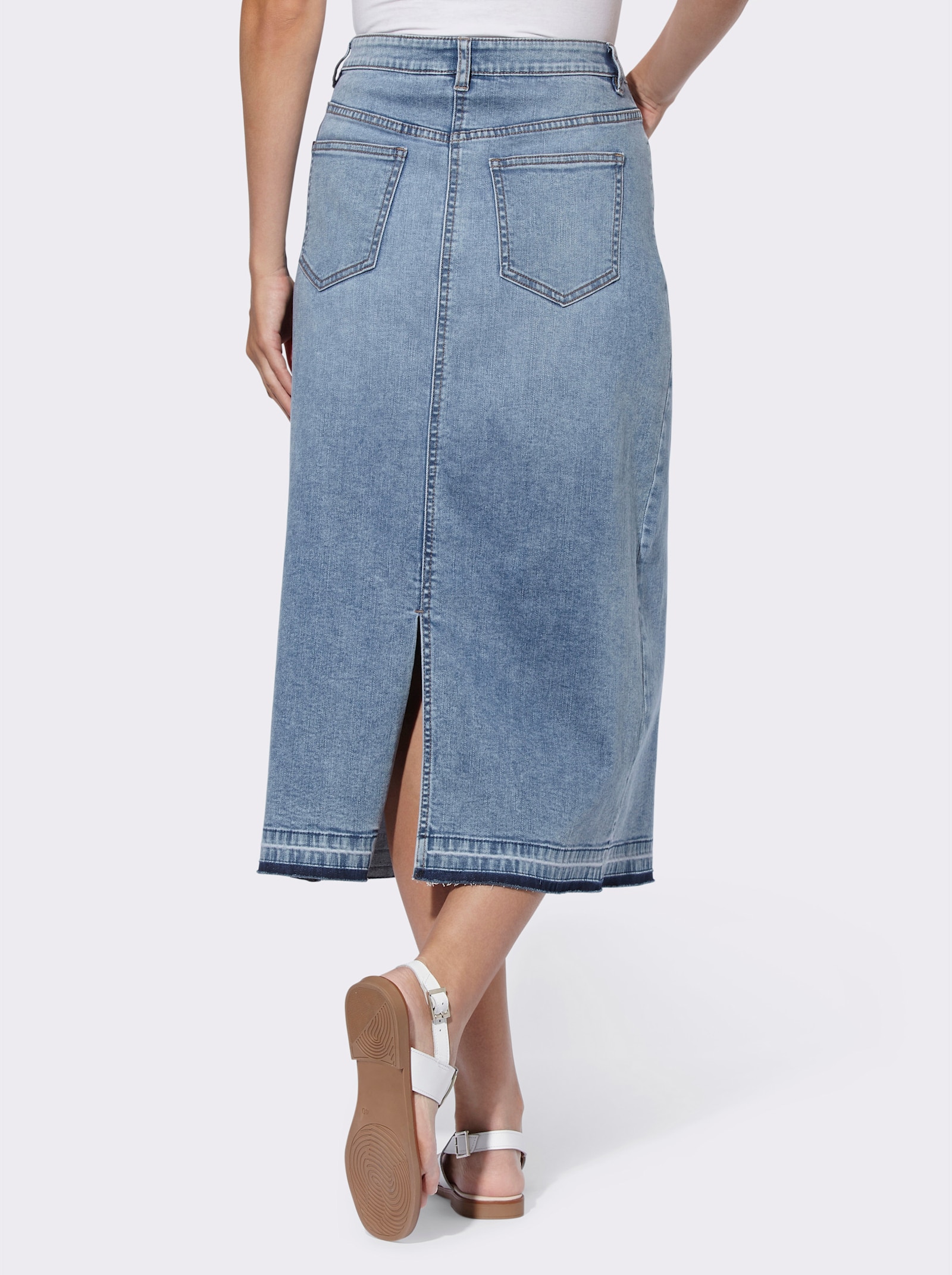 heine Jeansrock mit Gehschlitz - blue-bleached