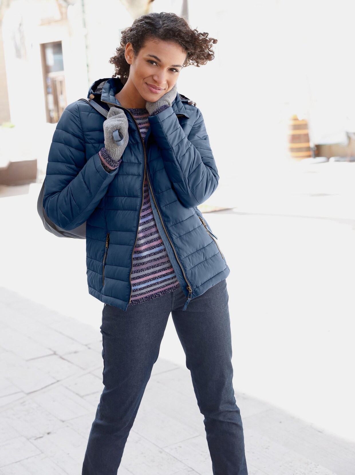 Steppjacke - jeansblau