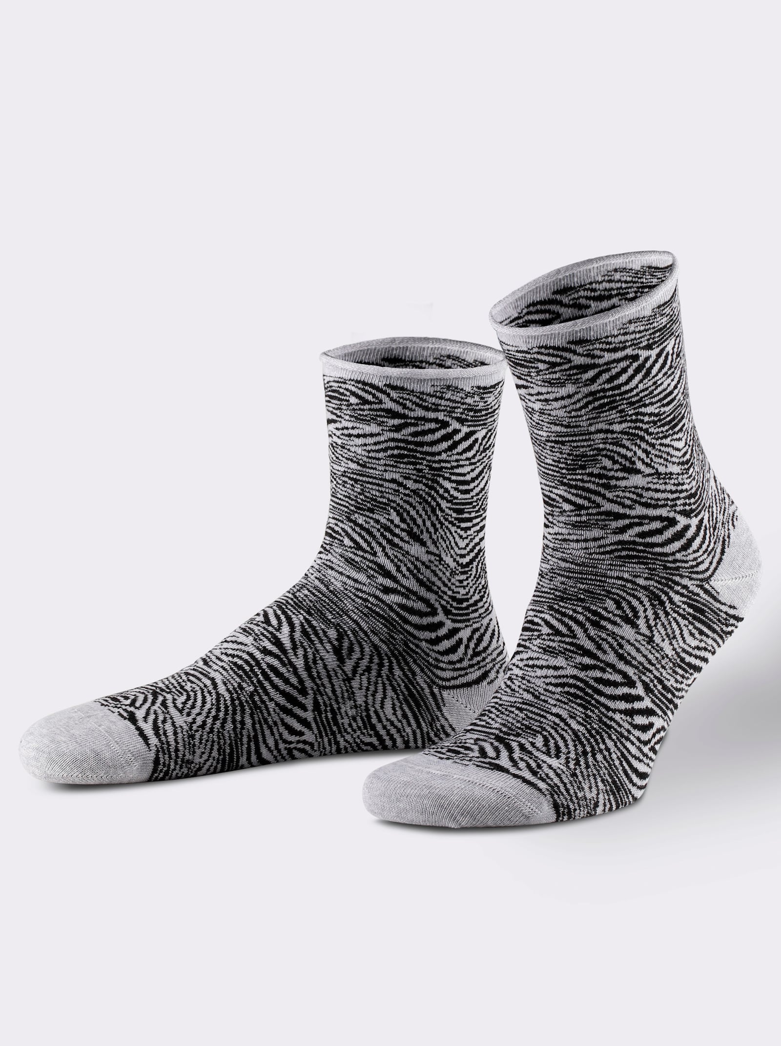 wäschepur Damen-Socken - grau-gemustert