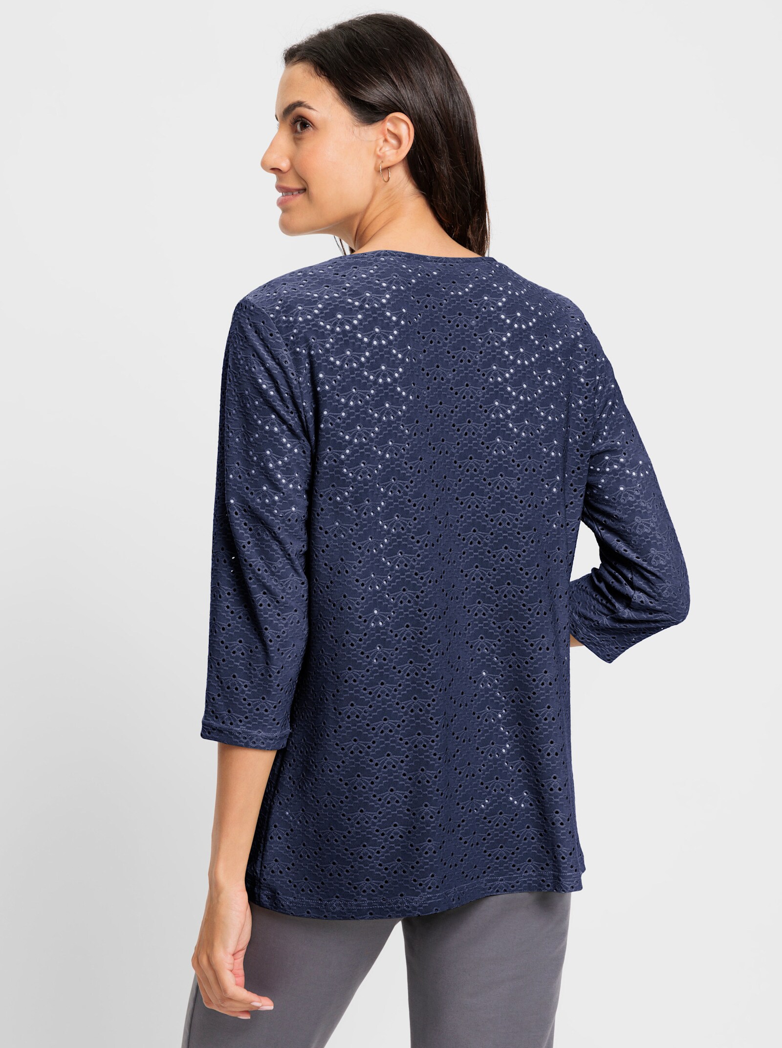 Shirtjacke leicht transparent - marine