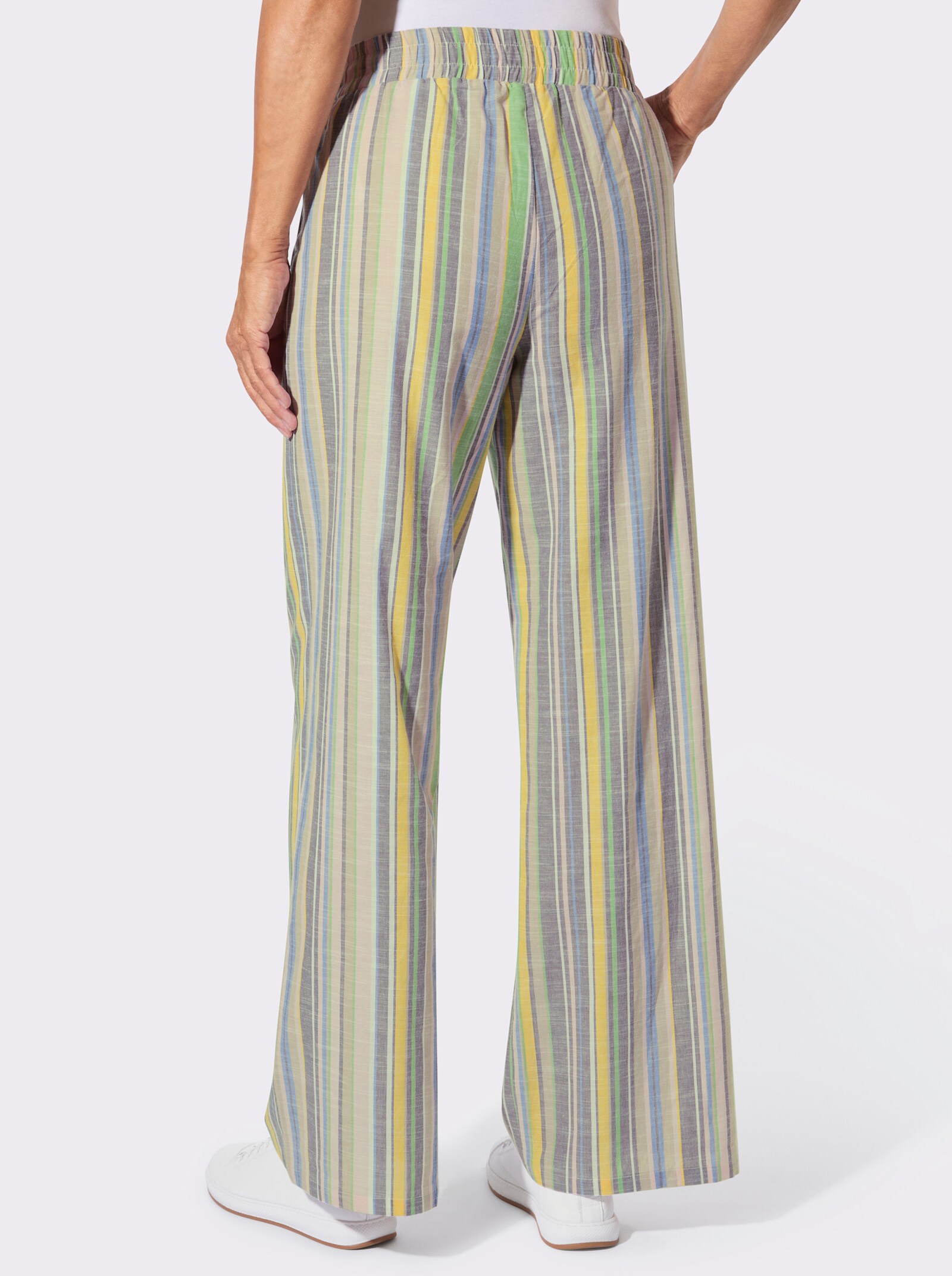 Schlupfhose mit Längsstreifen - ecru-rosé-gestreift