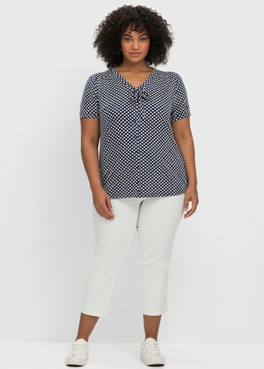 sheego by Joe Browns Shirt - marine-gemustert