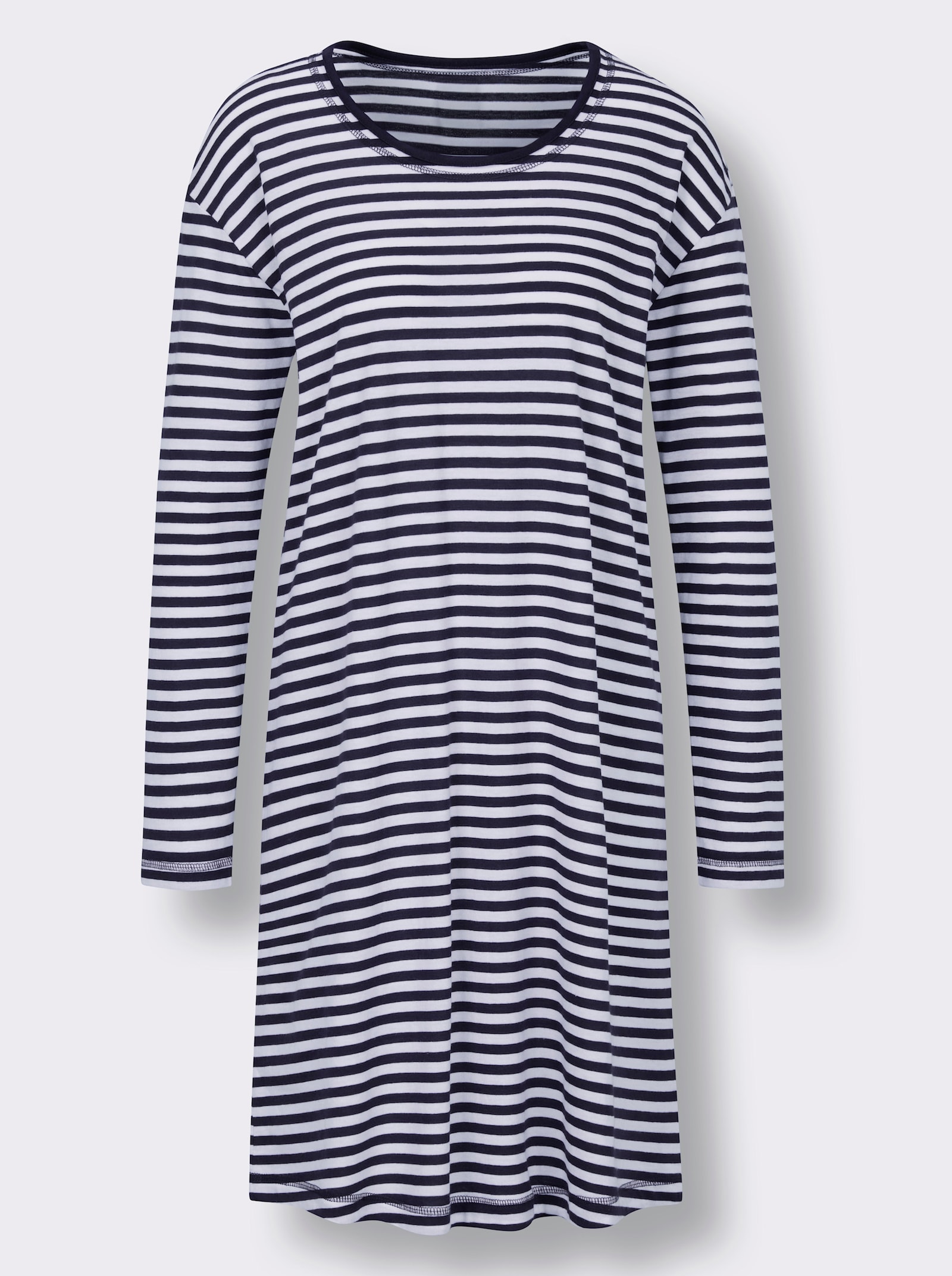 wäschepur Sleepshirt im Ringel-Look - marine-weiß