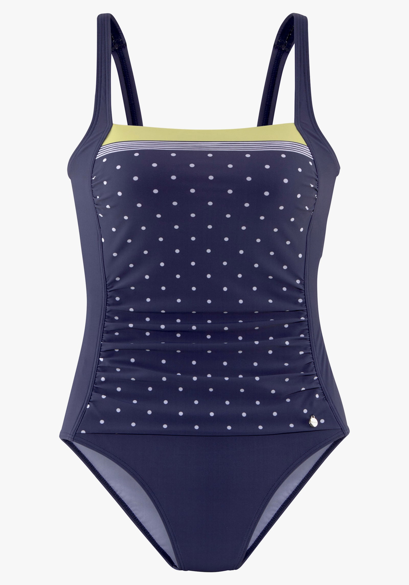 LASCANA Badeanzug - blau-gelb-bedruckt