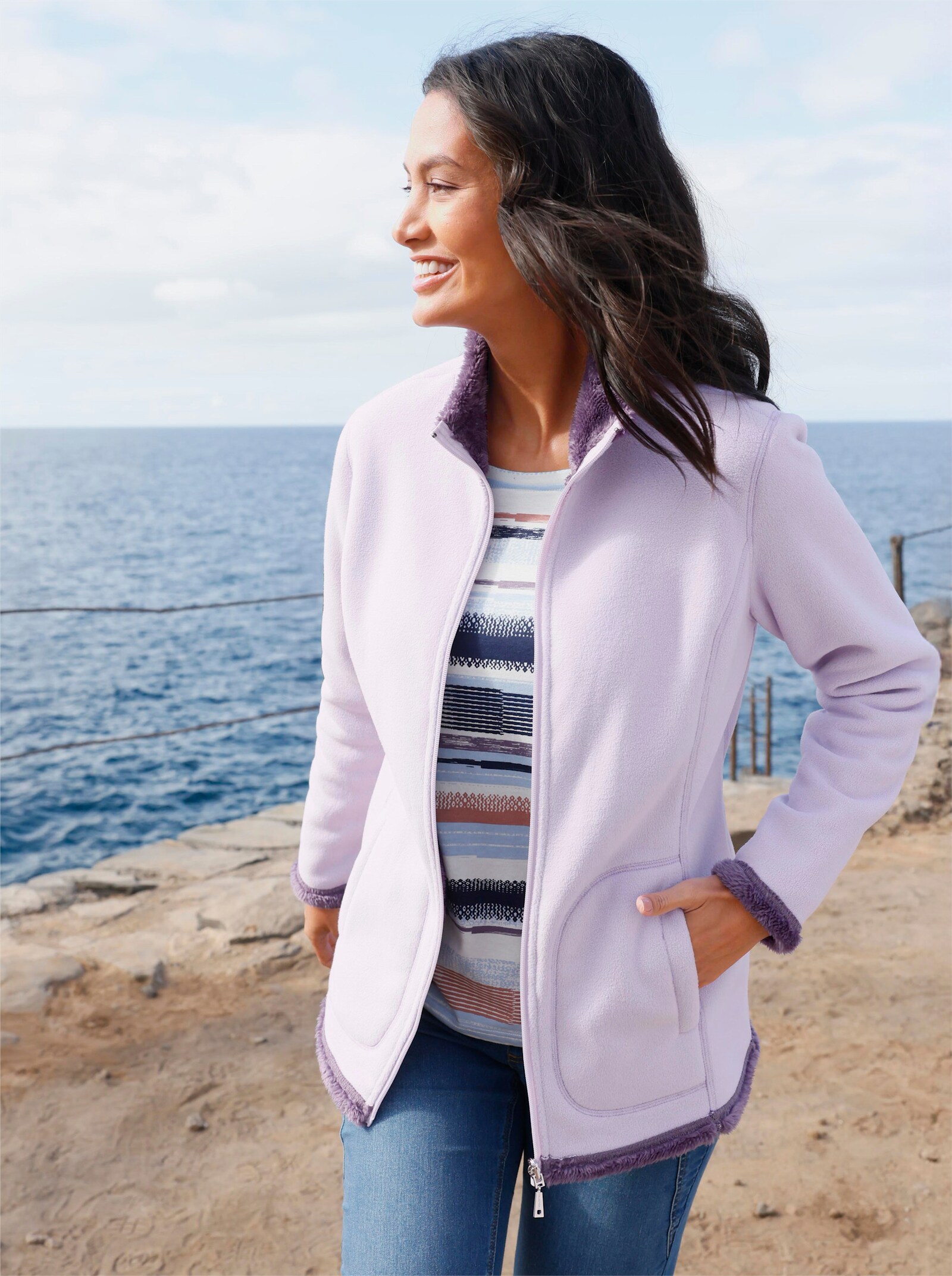 Wendejacke mit Wende-Funktion - flieder-feige