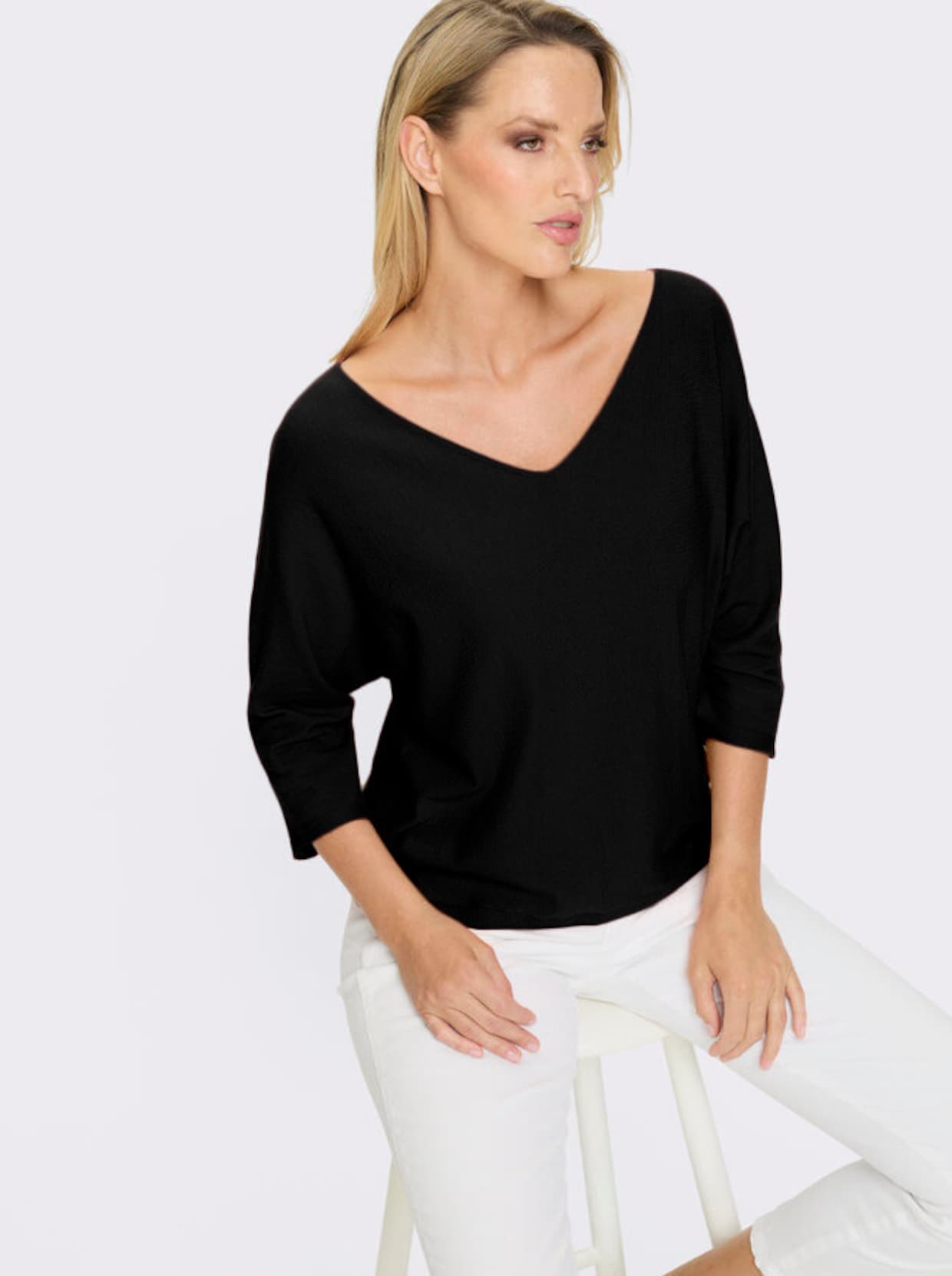 heine 3/4 Arm-Pullover - schwarz
