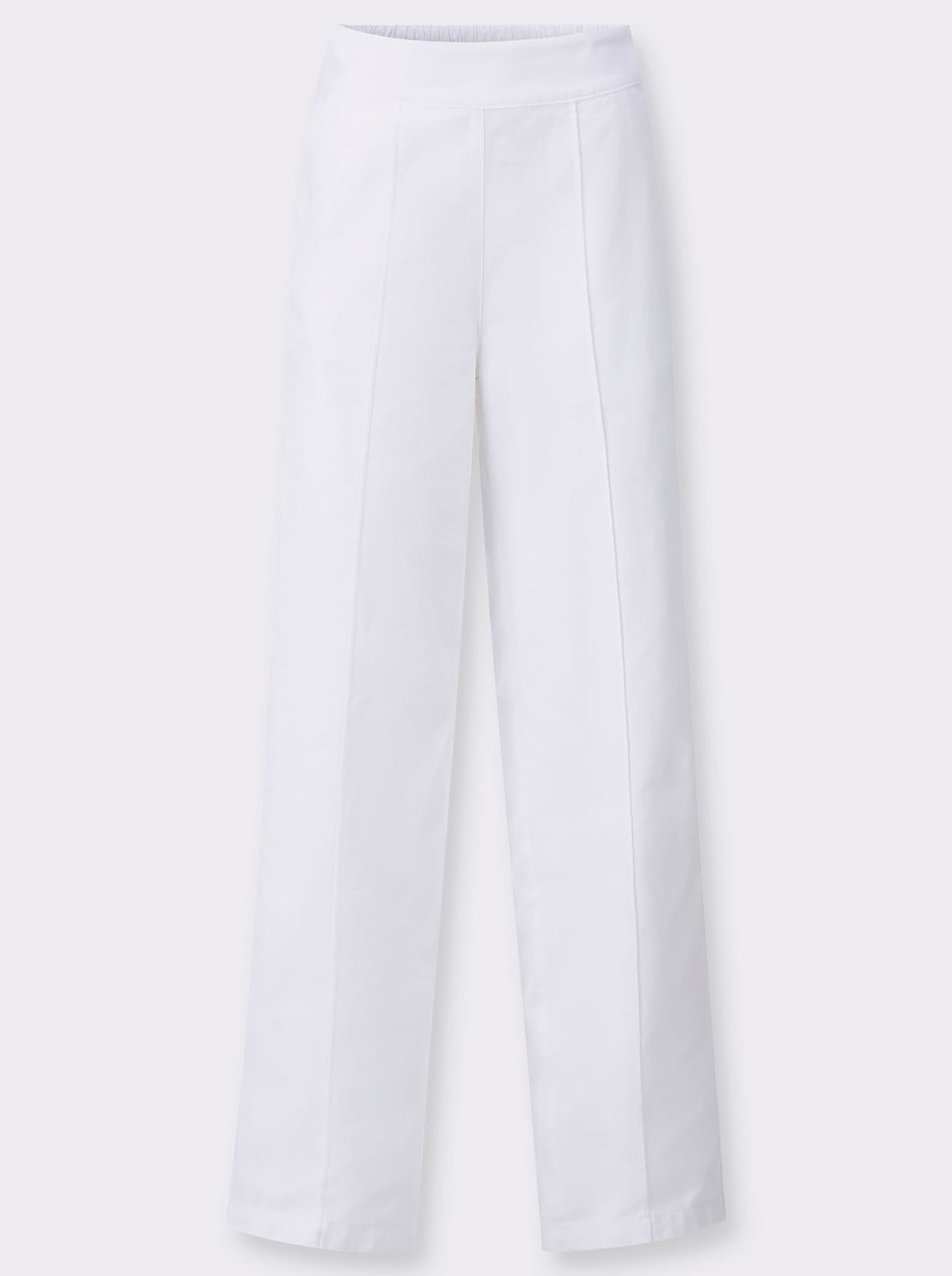 High-waist-Jeans mit weiten Hosenbeinen - weiss