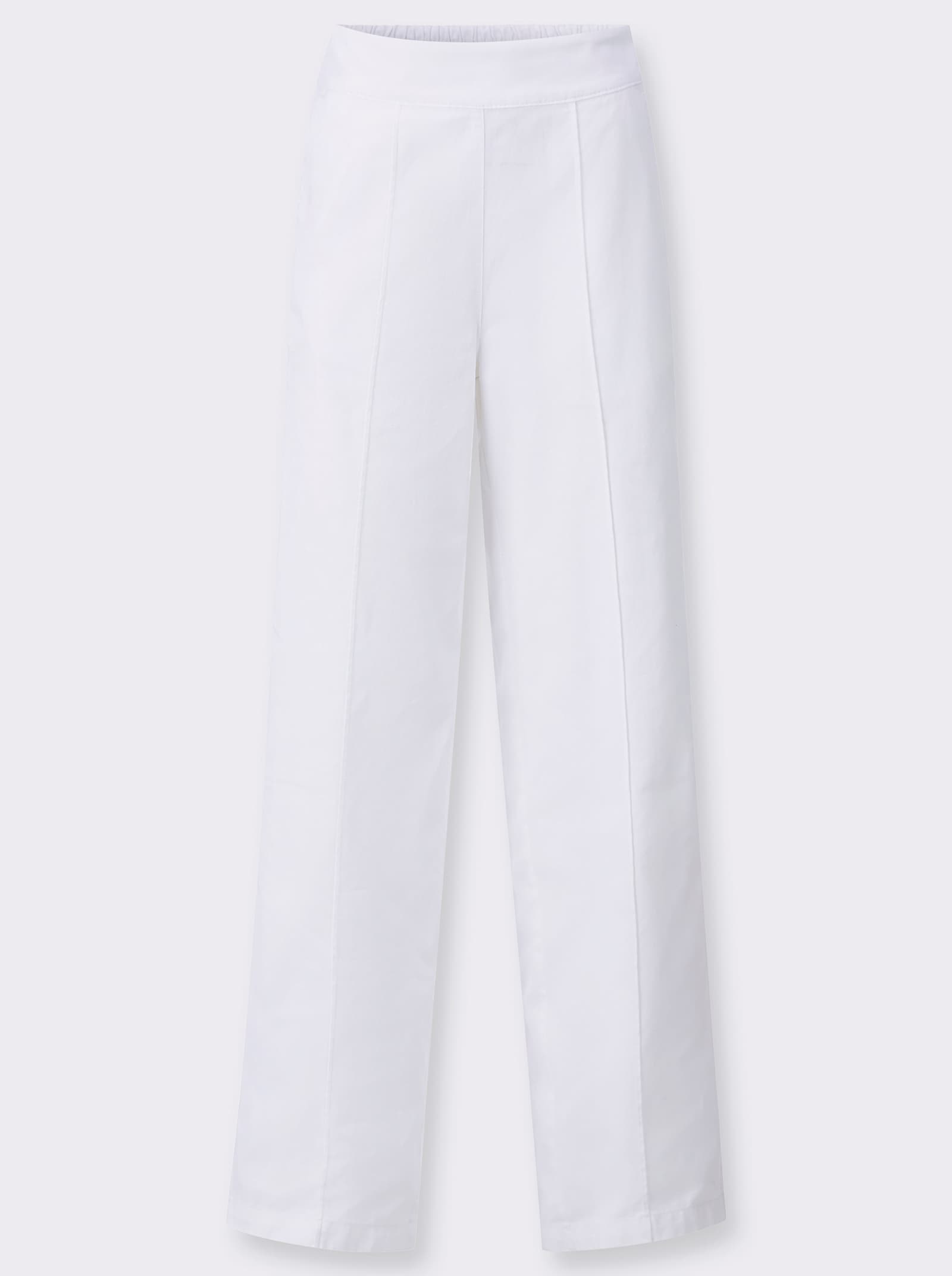 High-waist-Jeans mit weiten Hosenbeinen - weiss