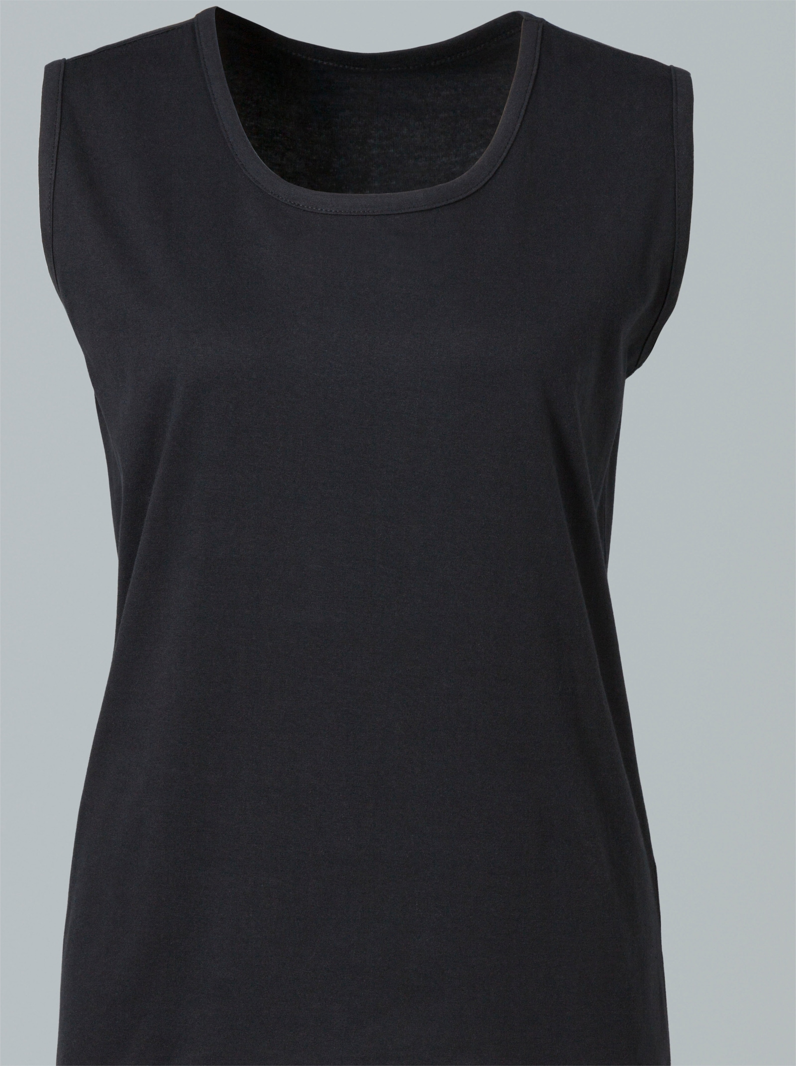 Trägertop mit Rundhals-Ausschnitt - schwarz
