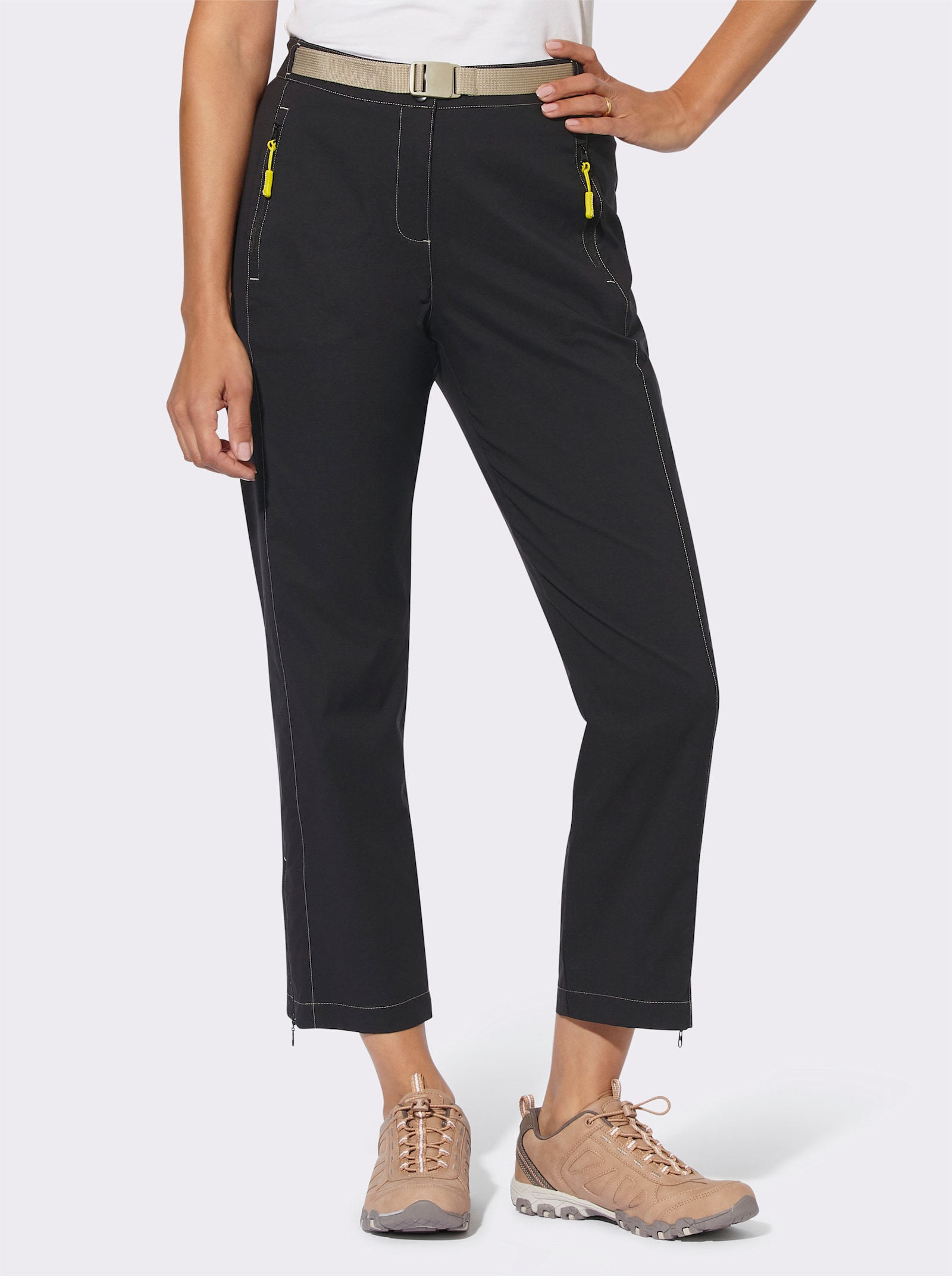 Funktionshose inklusive Gürtel - schwarz