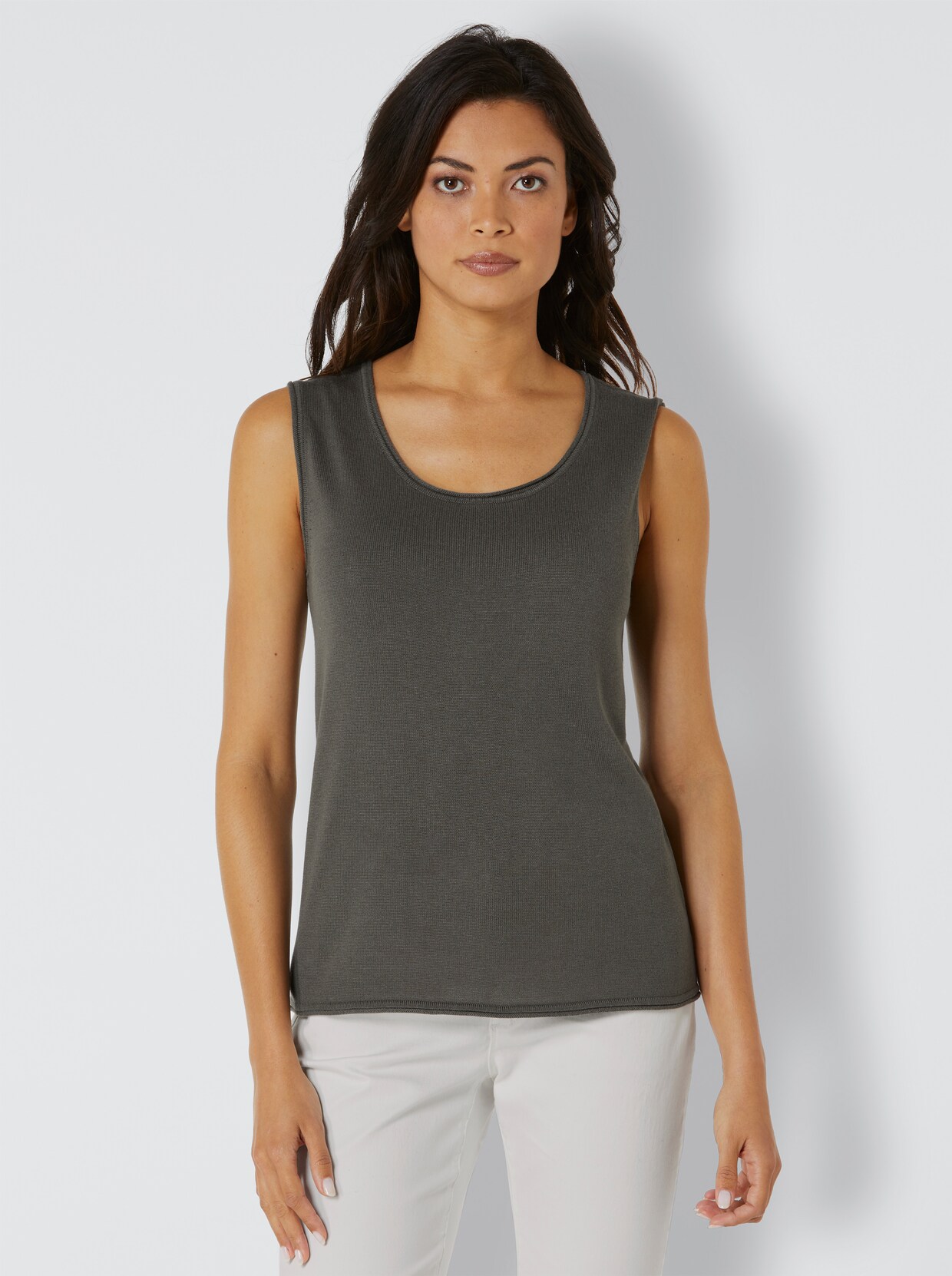 Creation L Premium Seiden-Kaschmir-Stricktop - schilf