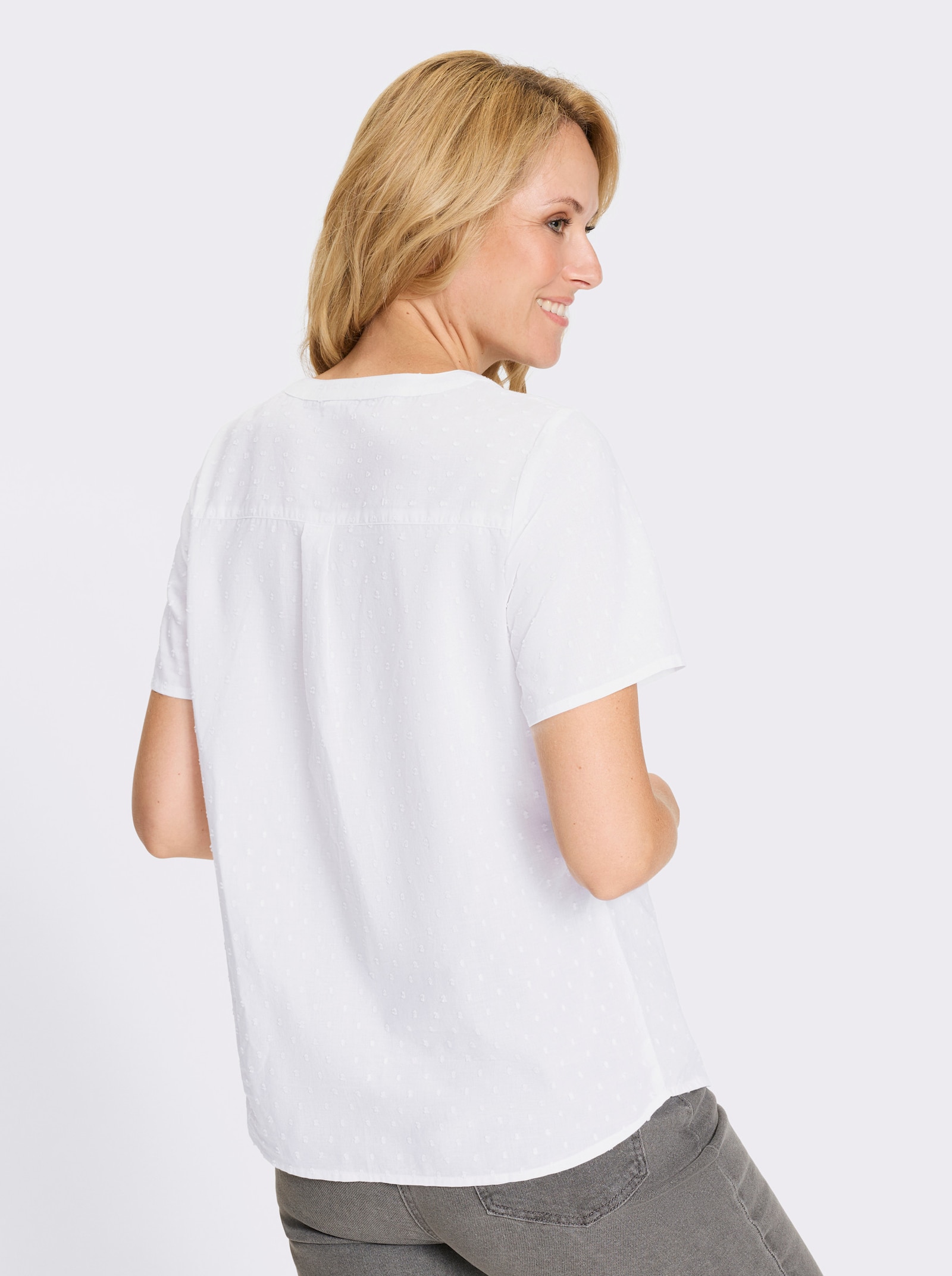 Blúzka, krátke rukávy, štruktúra - svetlobéžová