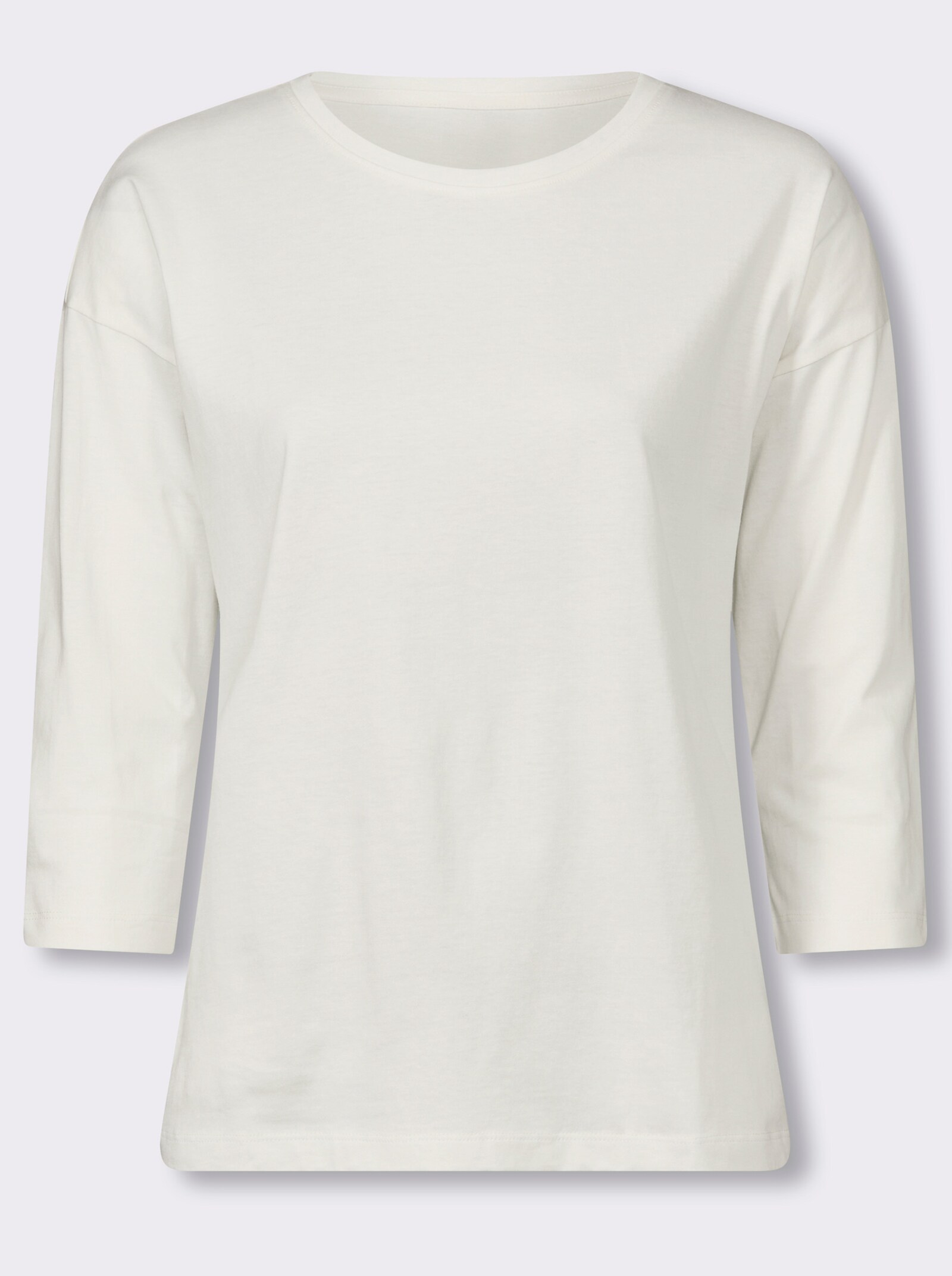 3/4-Arm-Shirt in Baumwoll-Qualität - ecru