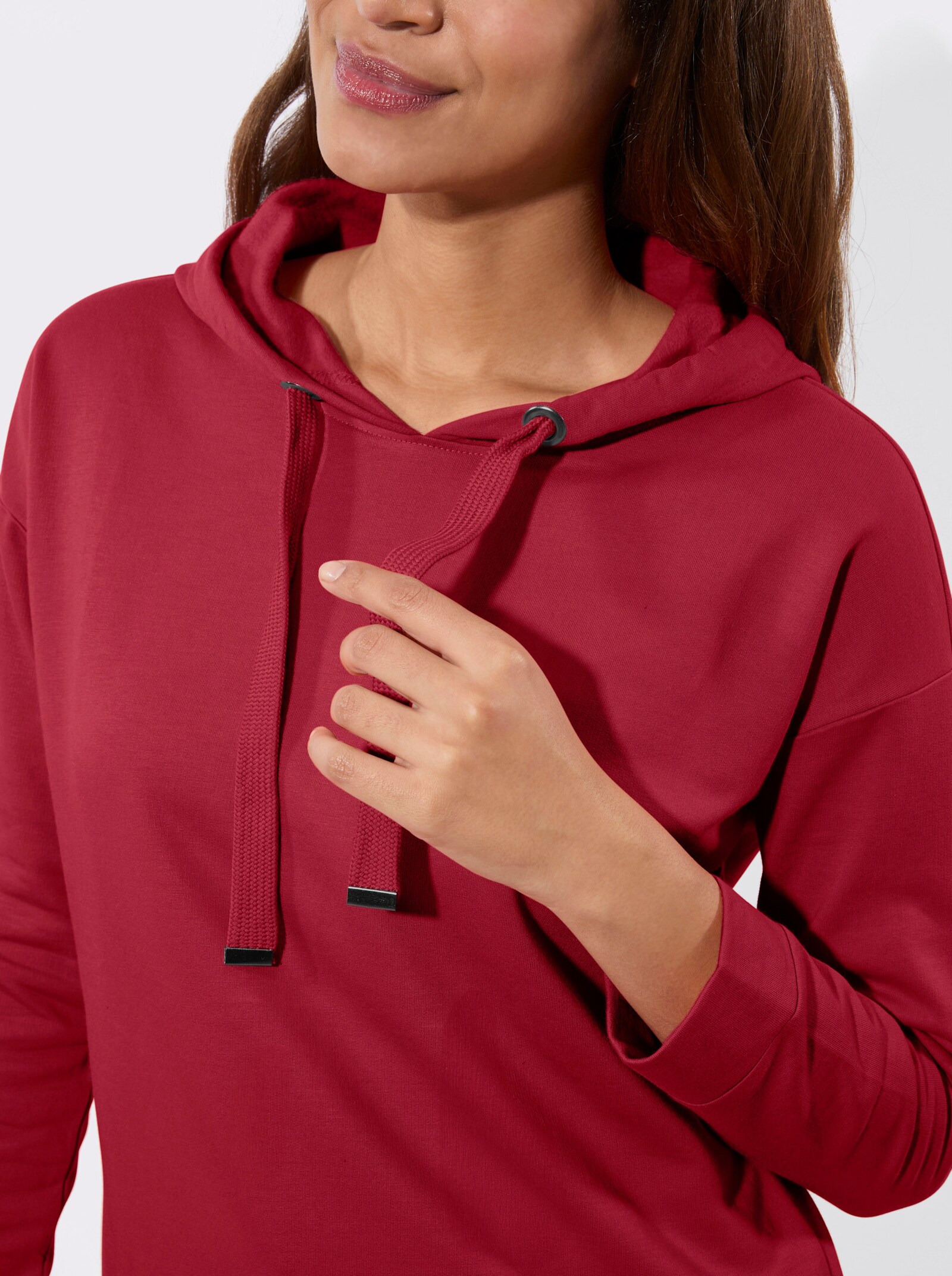 Sweatshirt mit Kapuze - rot
